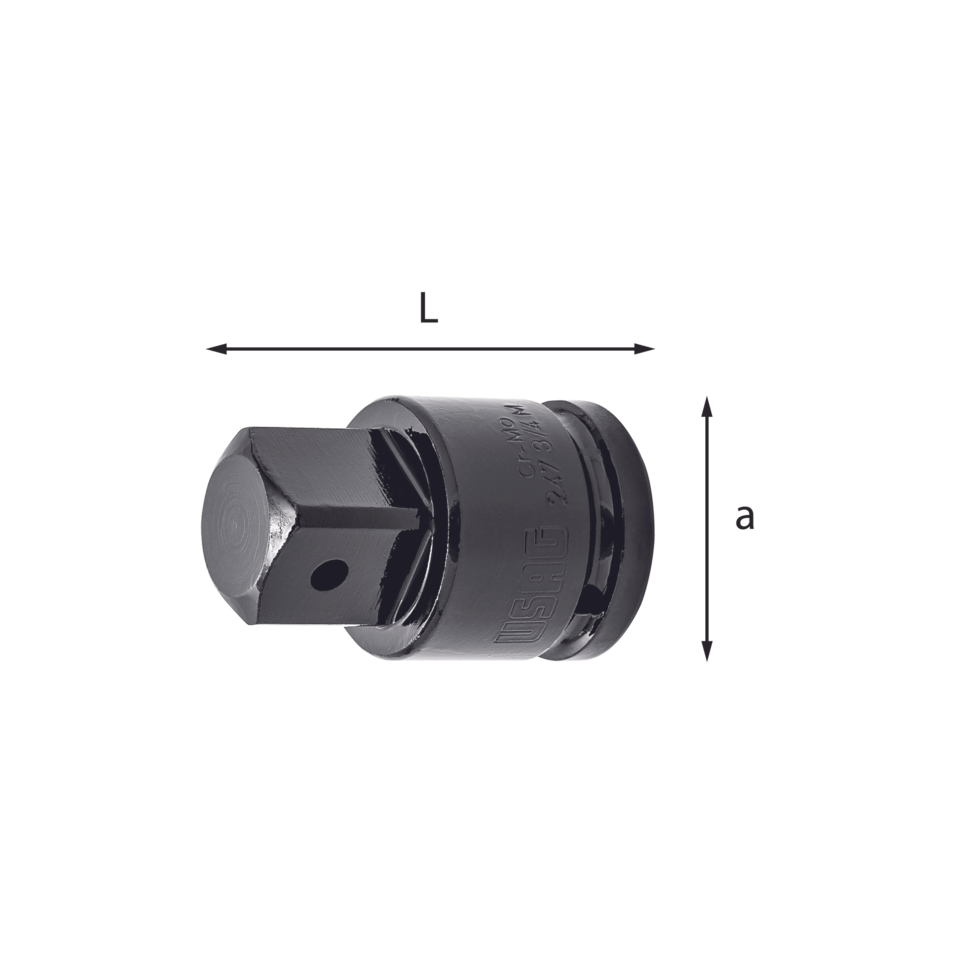 Impact Adapter 3/4" in special Chrome molybdenum steel - Usag