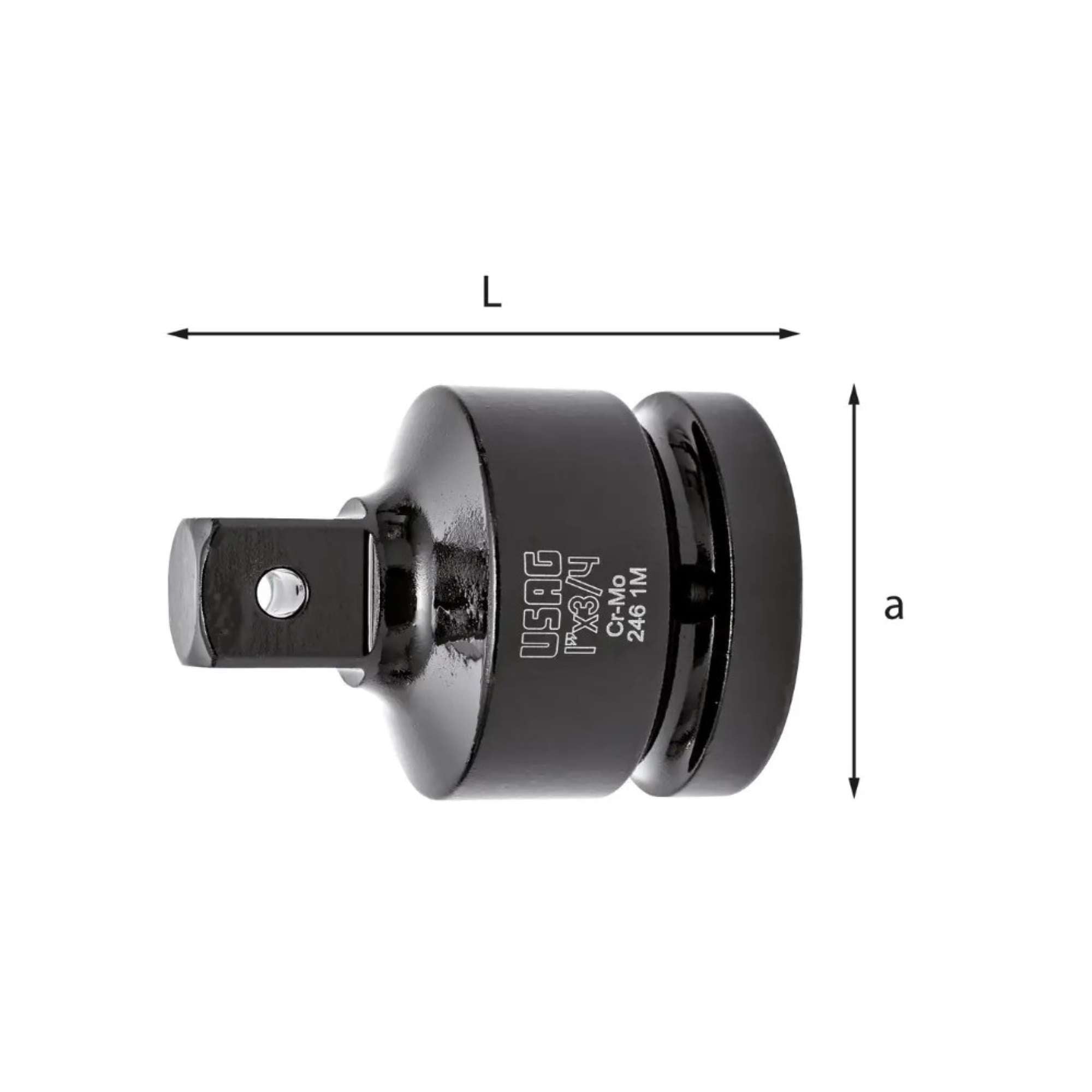 Reducer coupling, male 1 and female 3/4 L.75mm square coupling - 246 1 M Usag