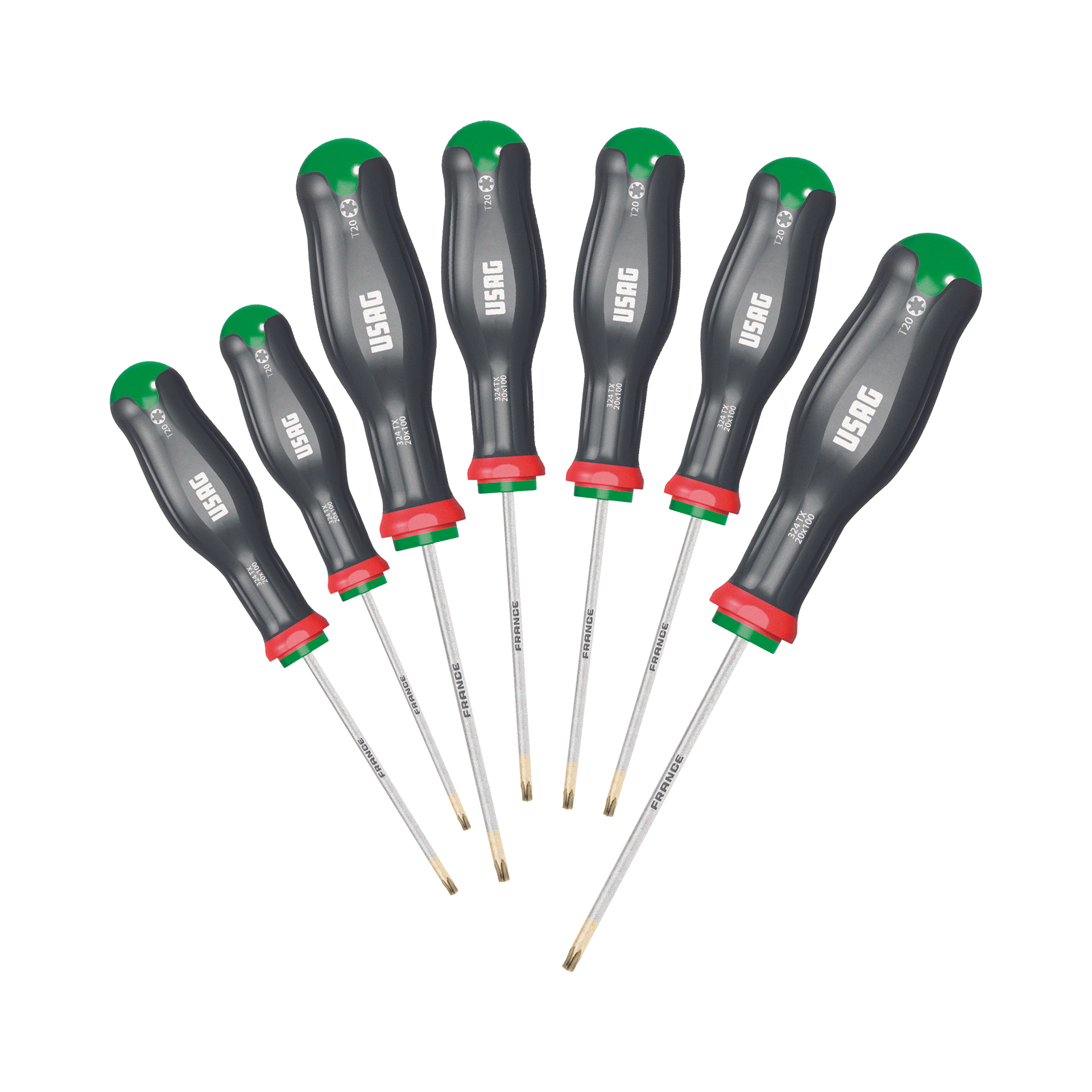 Set of 7 screwdrivers for Torx Tamper Resistant screws 810gr - Usag 324 STX/S7