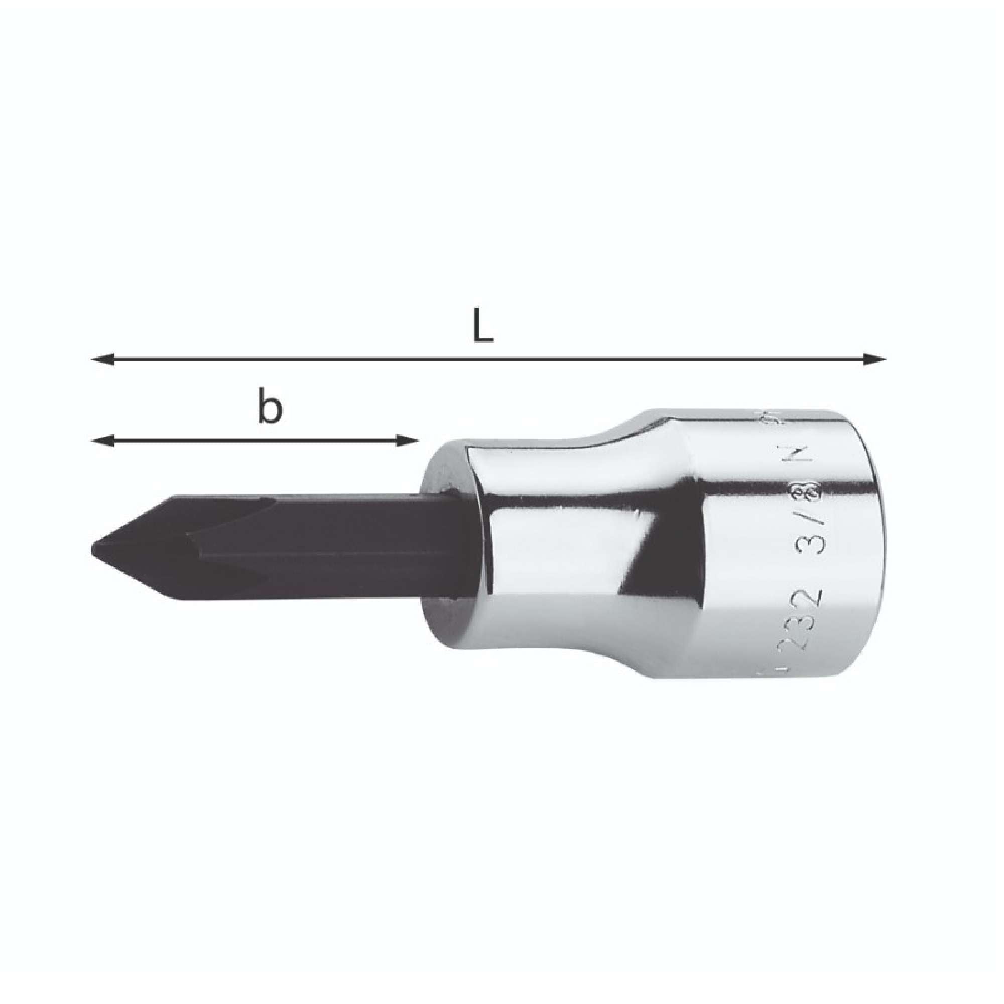 Phillips screw socket wrench 2x14mm - Usag 232 1/4 NPH U02320012