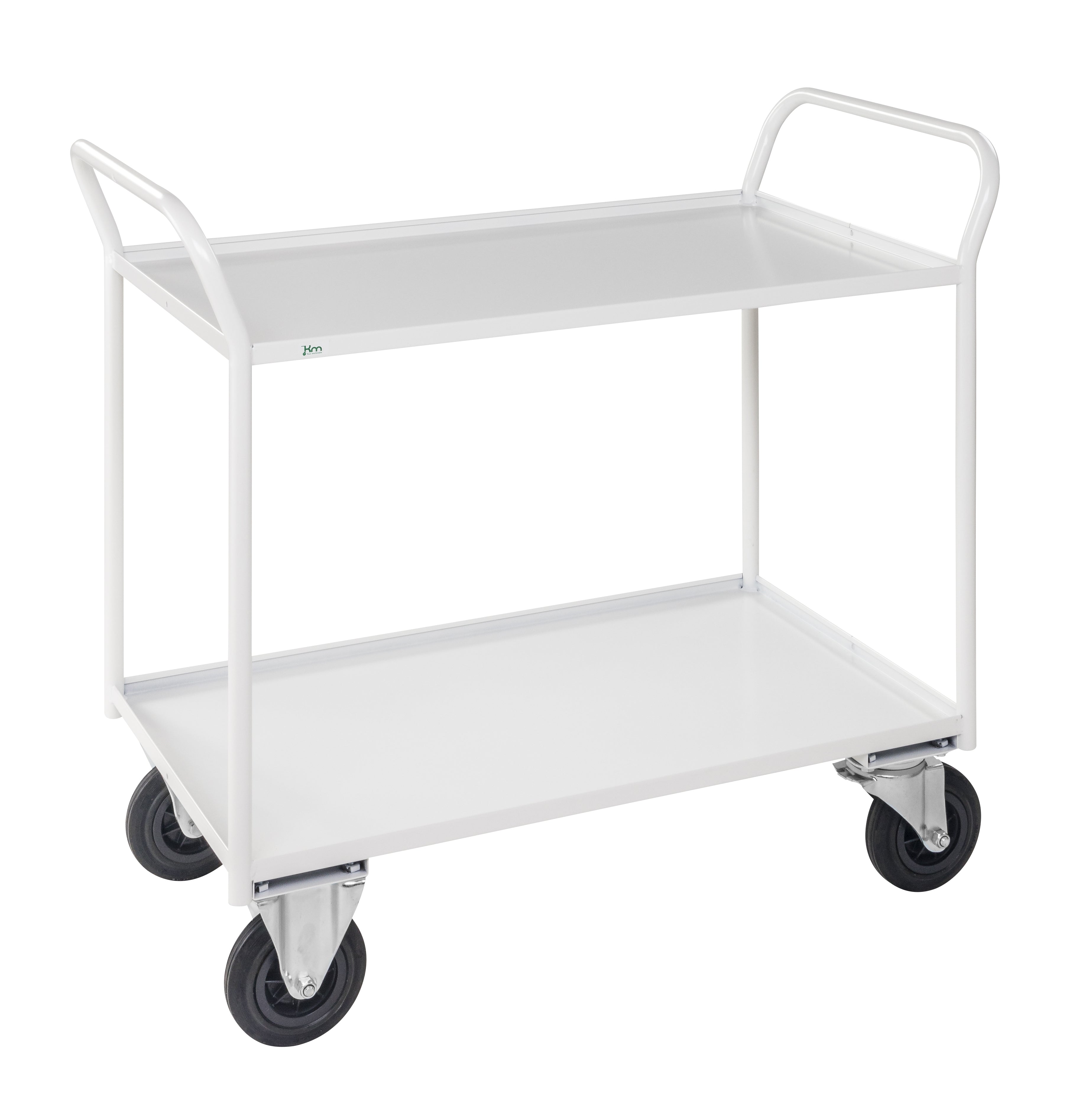 Shelf trolley 2 levels, fully welded White brake - KM4133B Kongamek