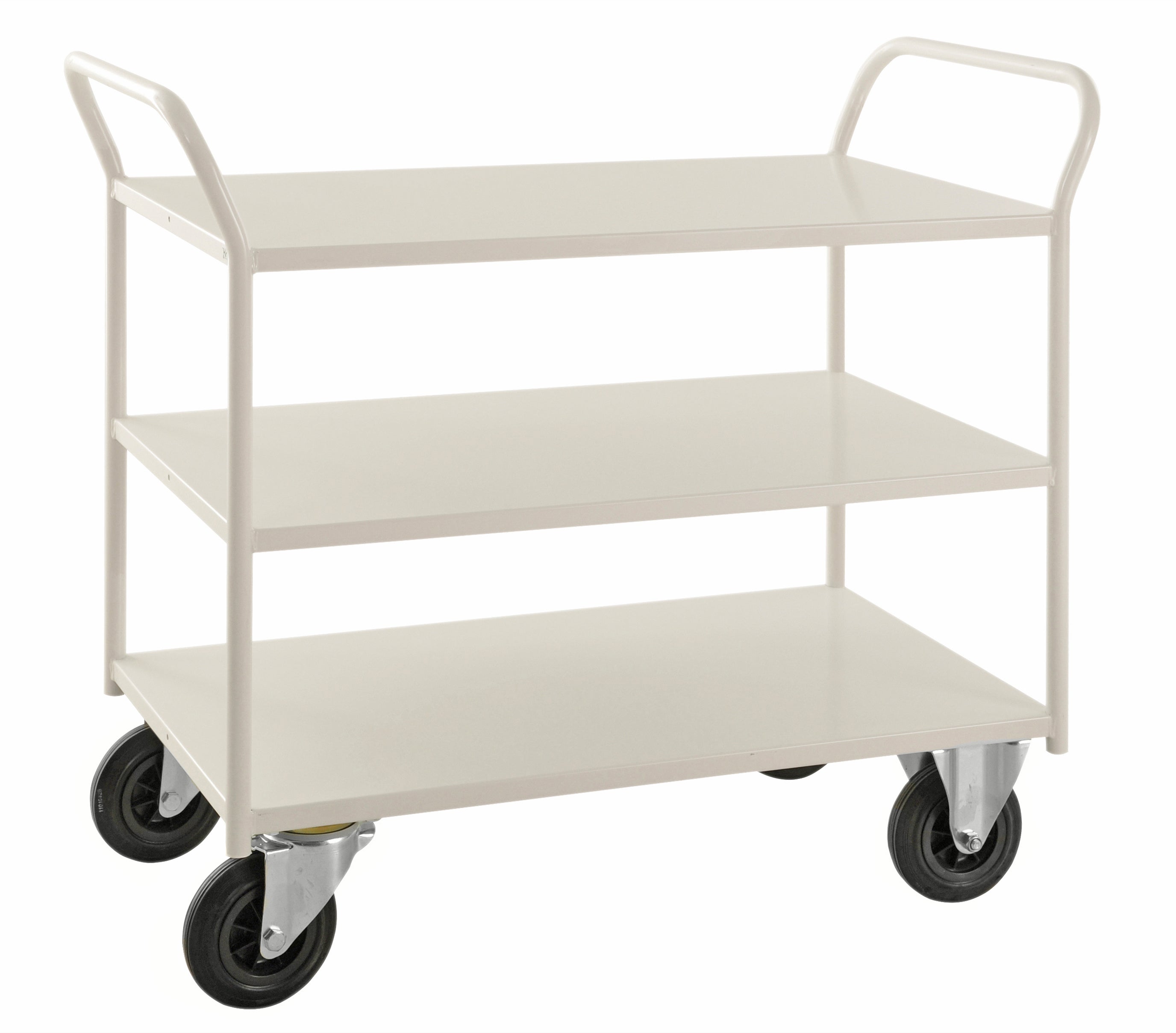 Shelf trolley 3 levels, fully welded White with brake - KM4126B Kongamek