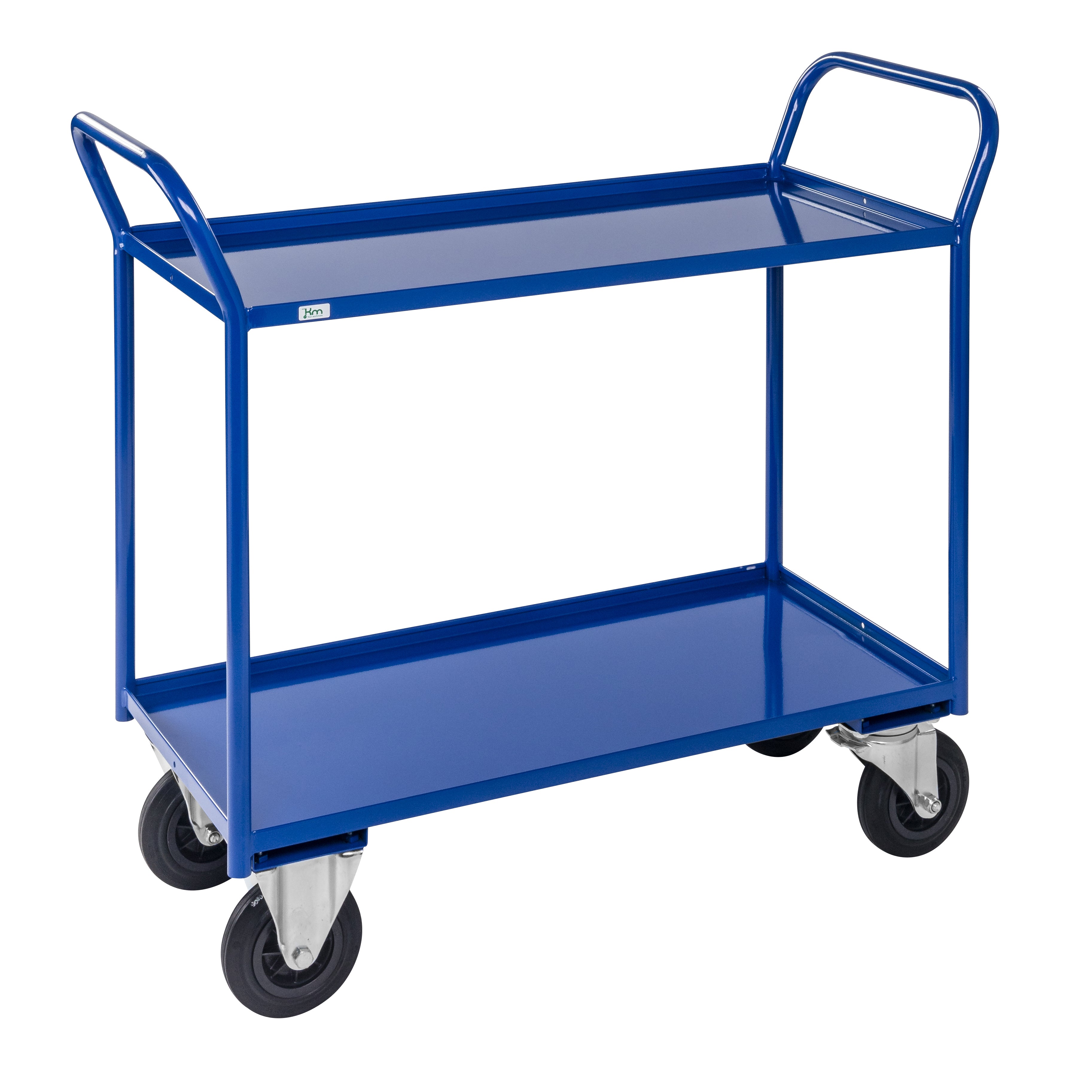 Shelf trolley 2 levels, fully welded Blue KM4175-B Kongamek