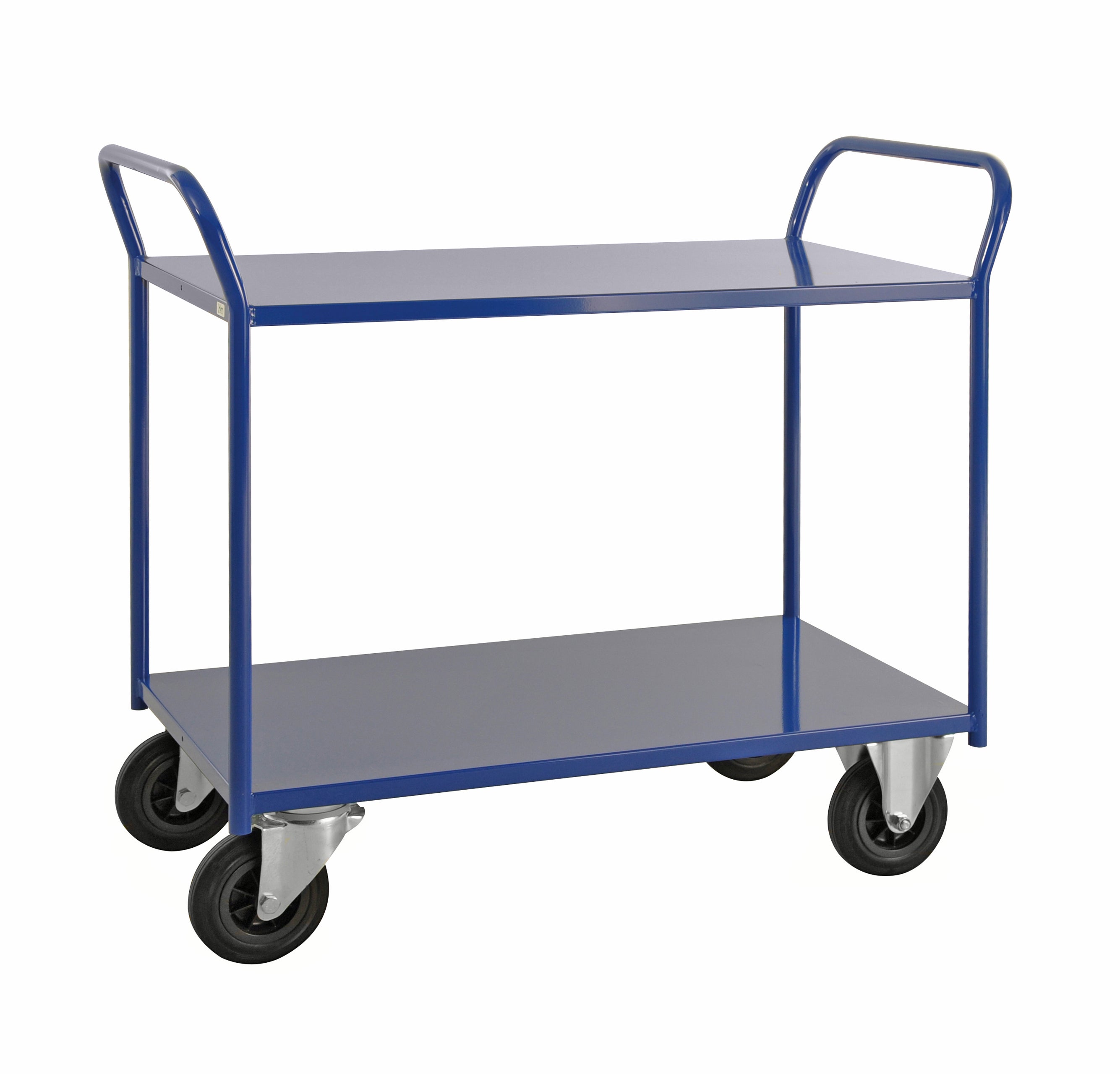 Shelf trolley 2 levels, fully welded Blue KM4126-B Kongamek