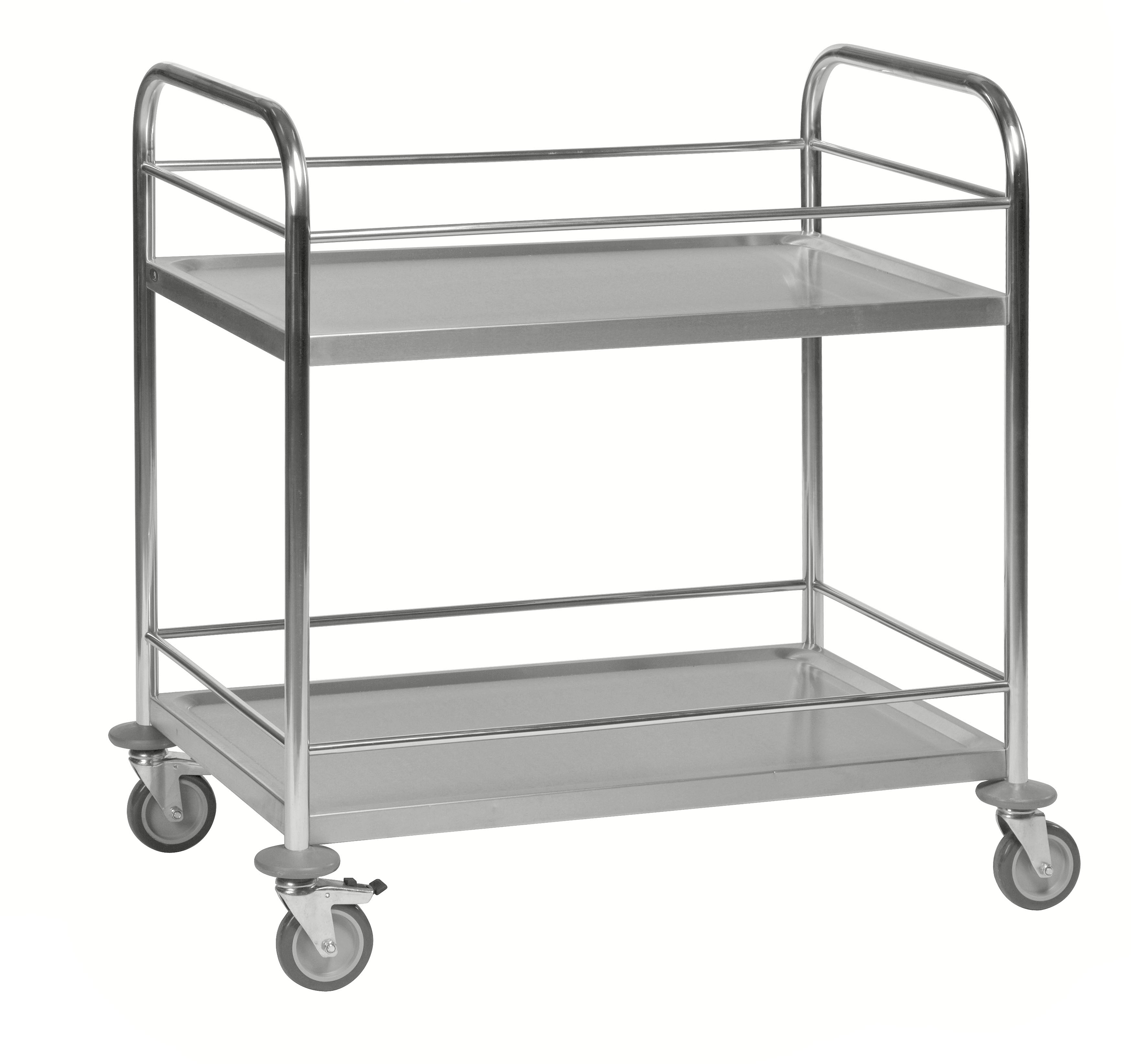 Stainless steel carts 4 swivel casters 2 with brakes 910 x 590 x 940 Kongamek