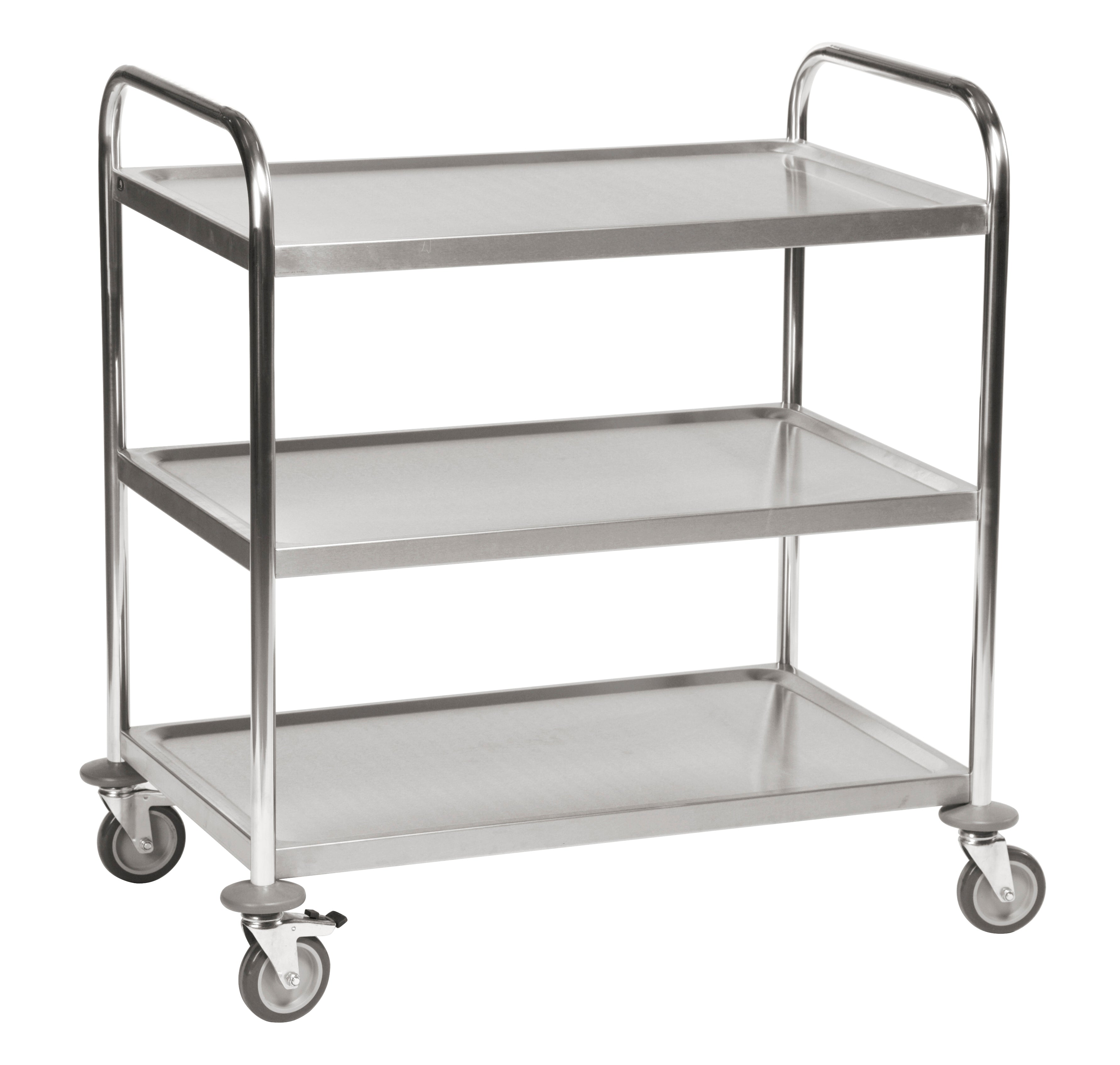 Stainless steel carts 4 swivel casters 2 with brakes 910 x 590 x 940 Kongamek