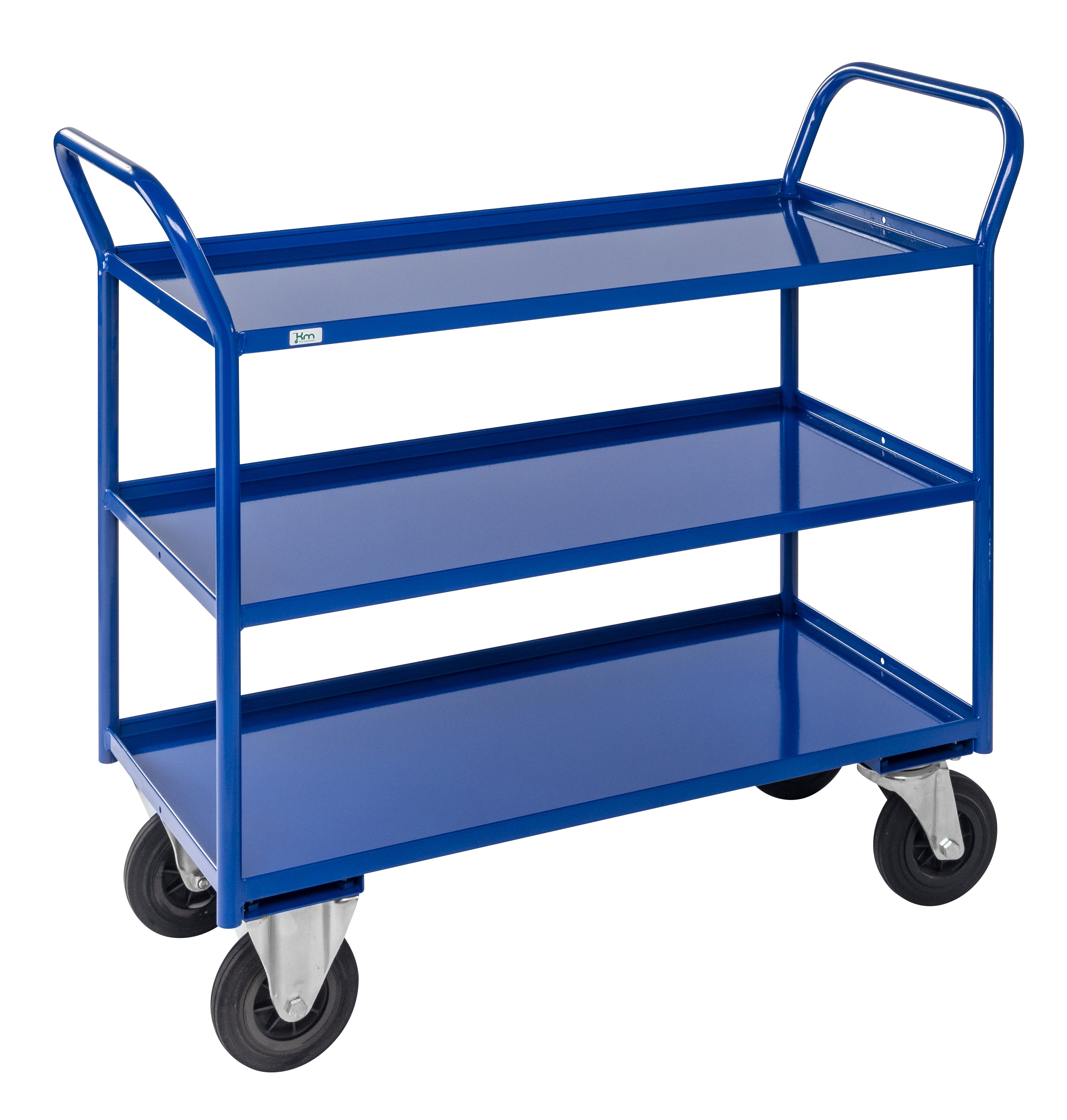 Shelf trolley 3 levels, fully welded Blue KM4176-B Kongamek