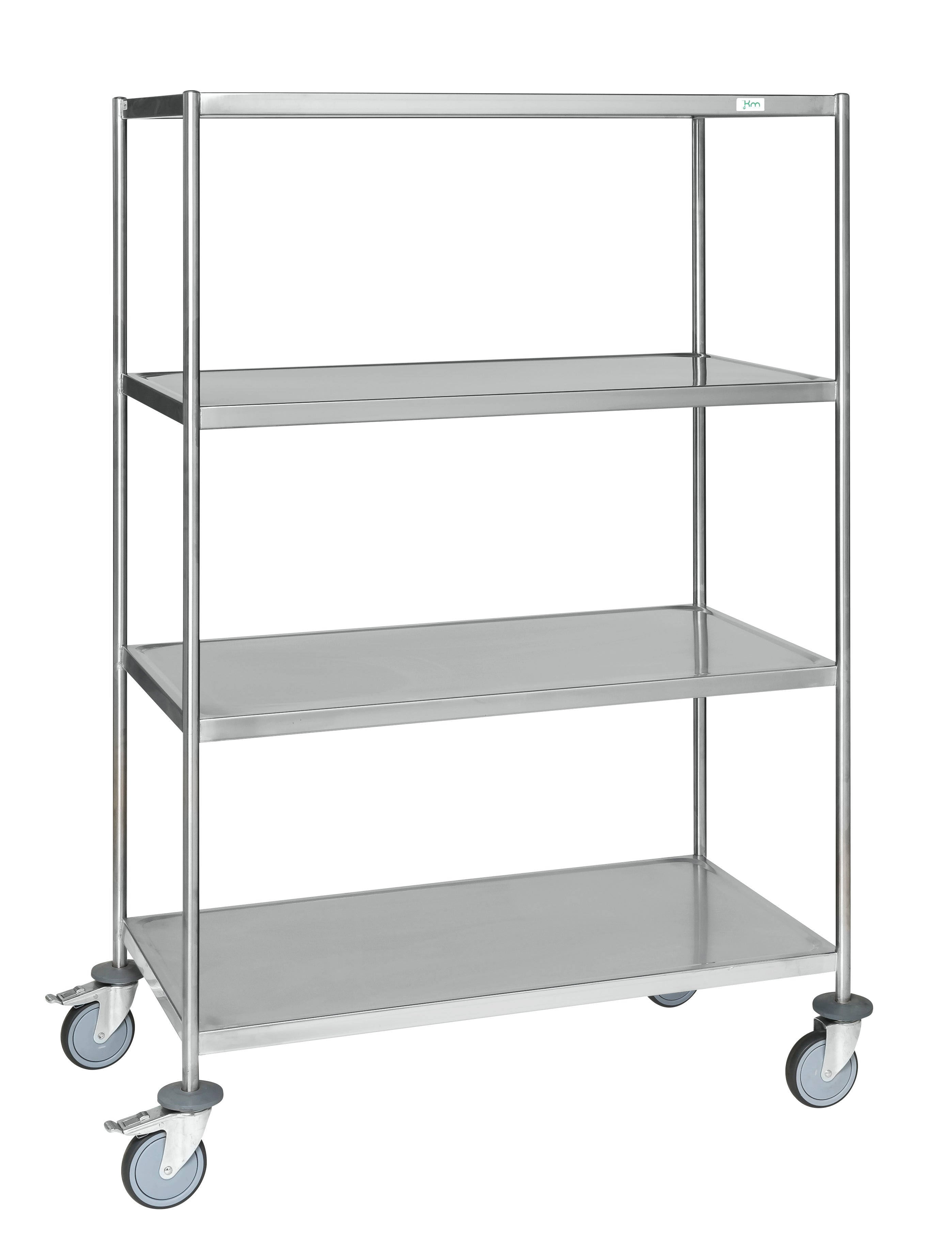 Stainless steel trolleys 4 shelves with brake 1075 x 575 x 1650 Kongamek