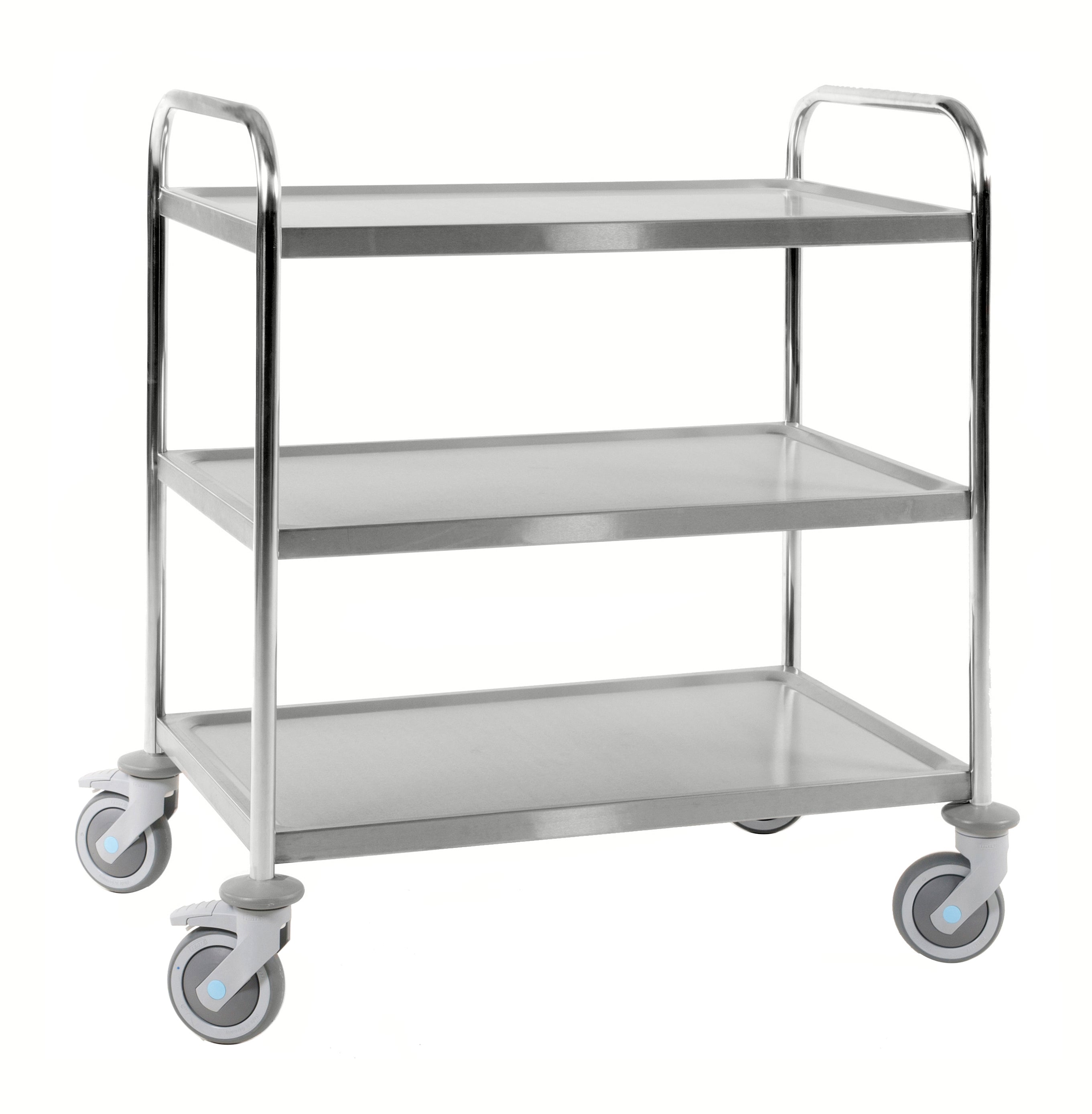 Stainless steel trolleys 3 shelves with brake 910 x 590 x 965 Kongamek