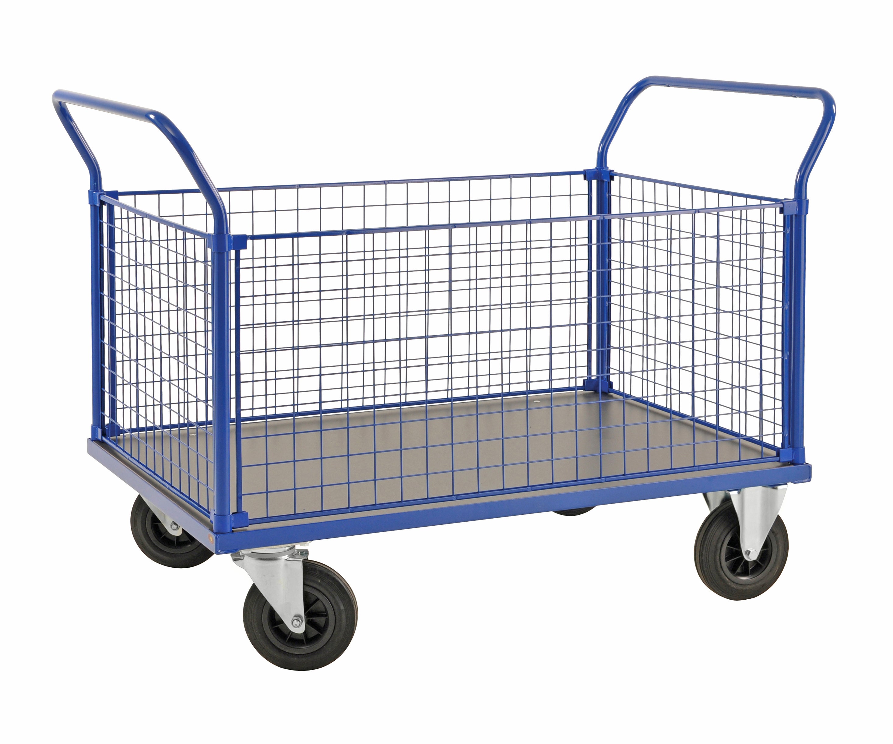 Platform container trolley with net and tailboard Kongamek KM235-3B