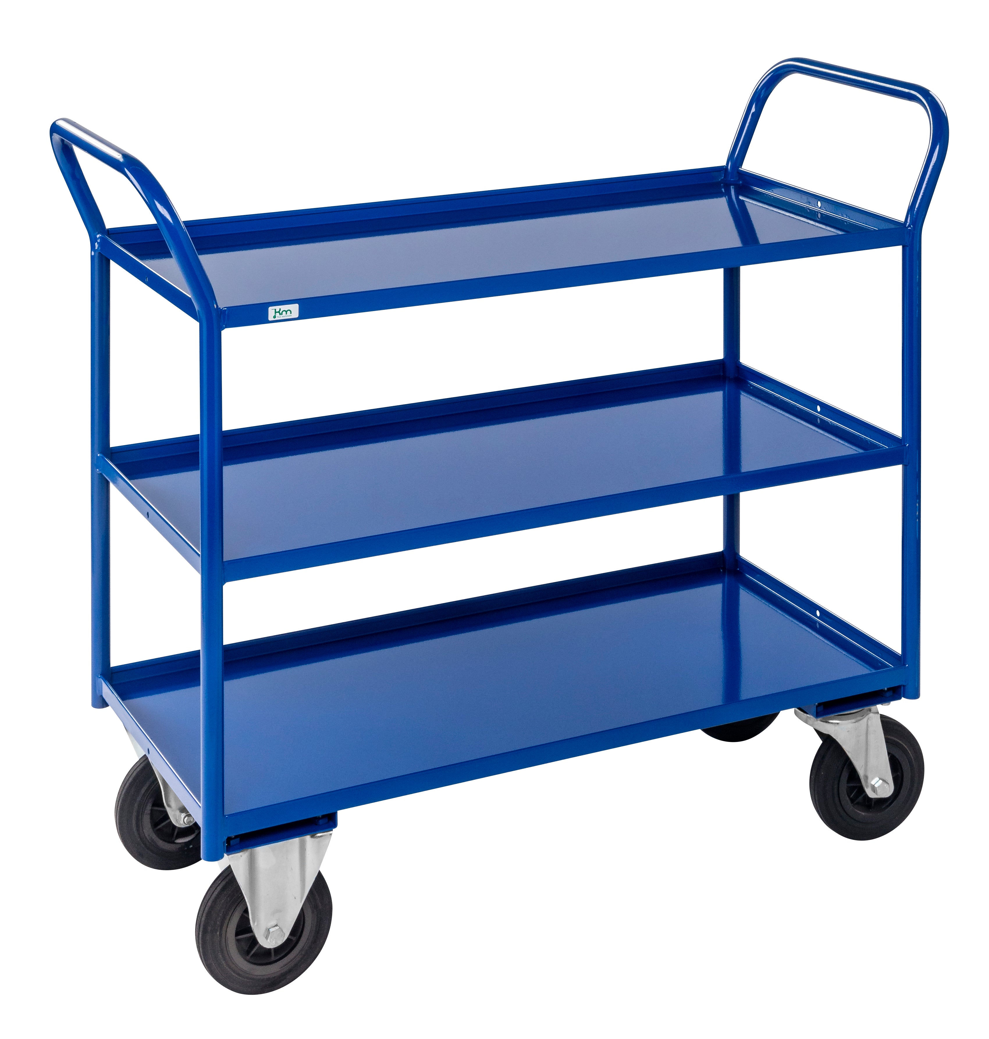 Shelf trolley 3 levels, fully welded Blue KM4134-B Kongamek