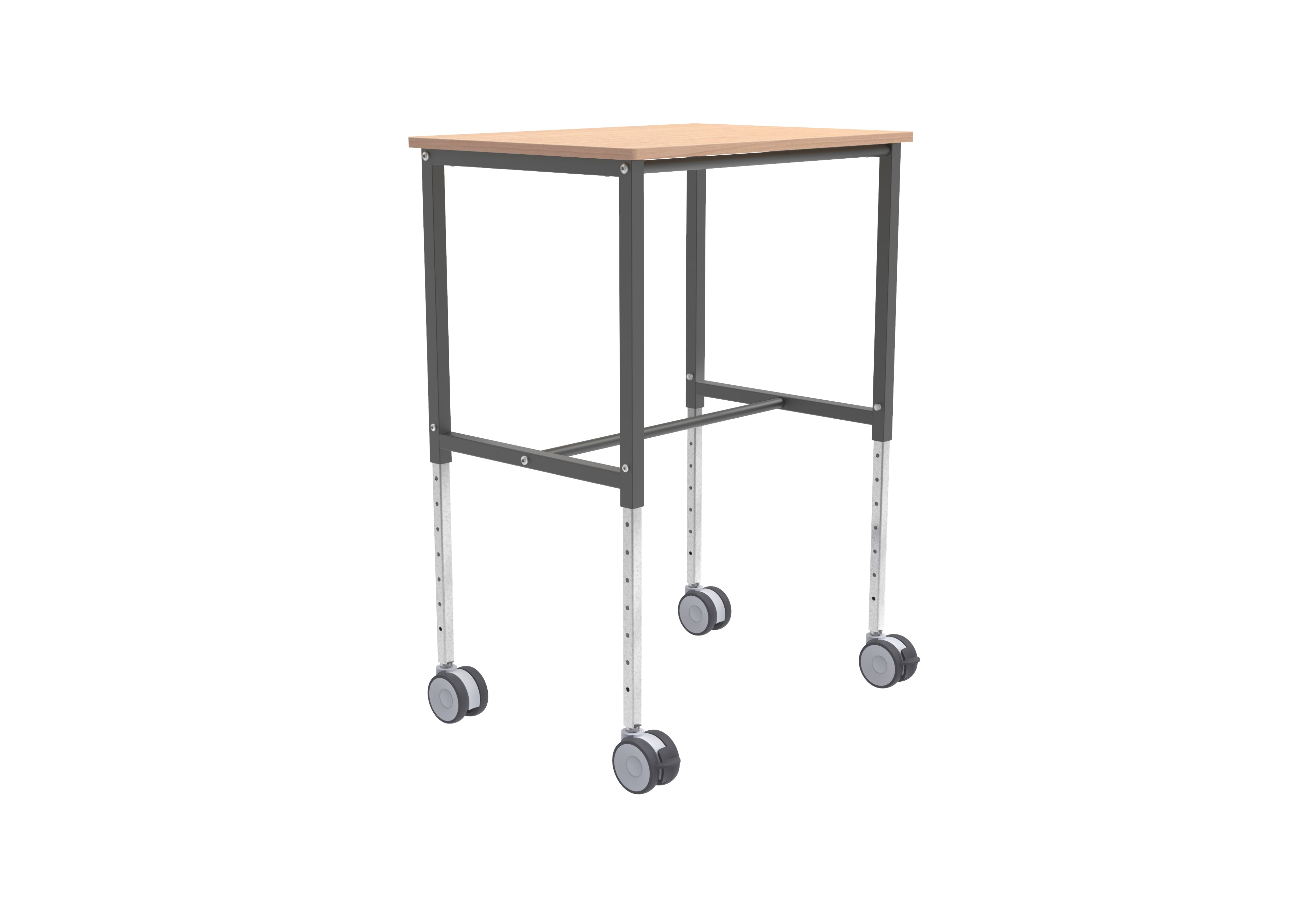 Beech / Dark Grey Roll table, height adjustable LxWxH (mm) 800x570x720