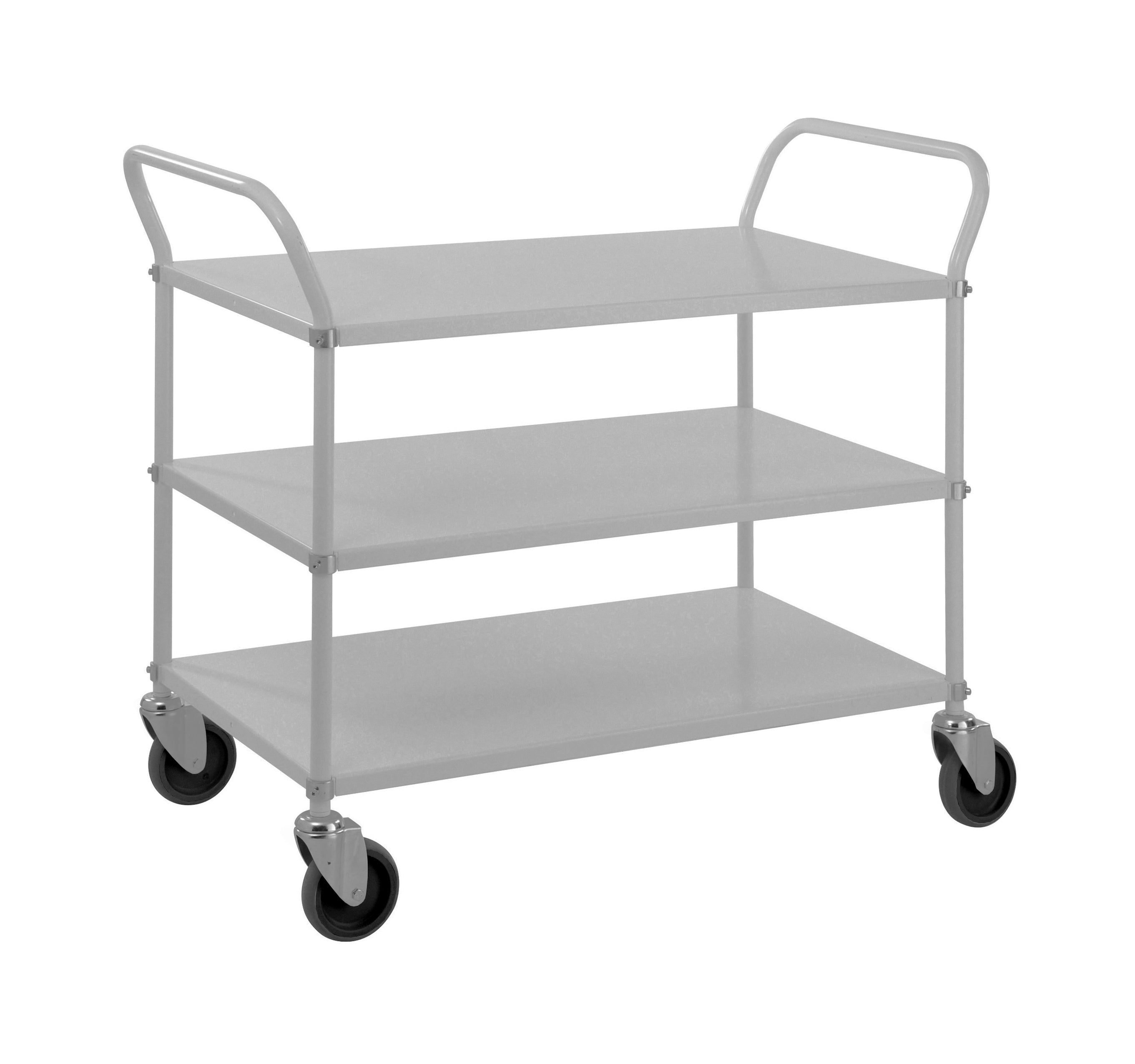 Sheet metal trolley, 3 shelves Grey KM4148-ZERO Kongamek