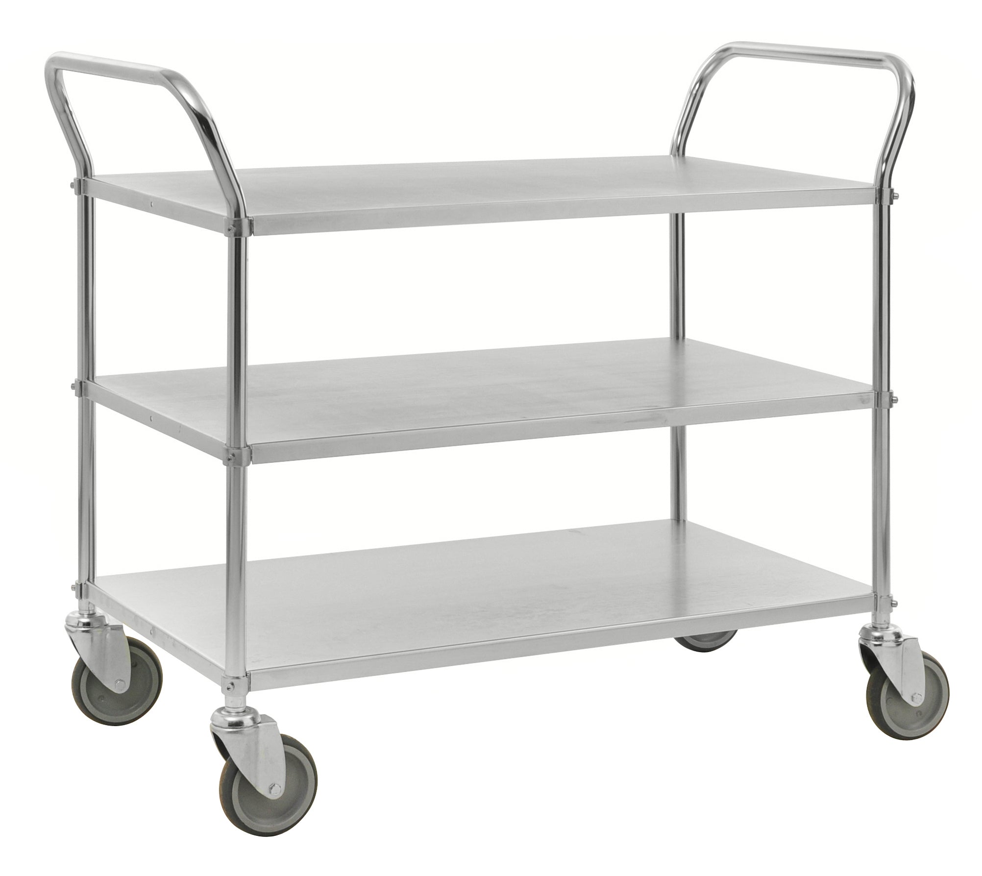 Electro galvanisedTrolley with 3 shelves L x W x H (mm) 1080 x 480 x 940