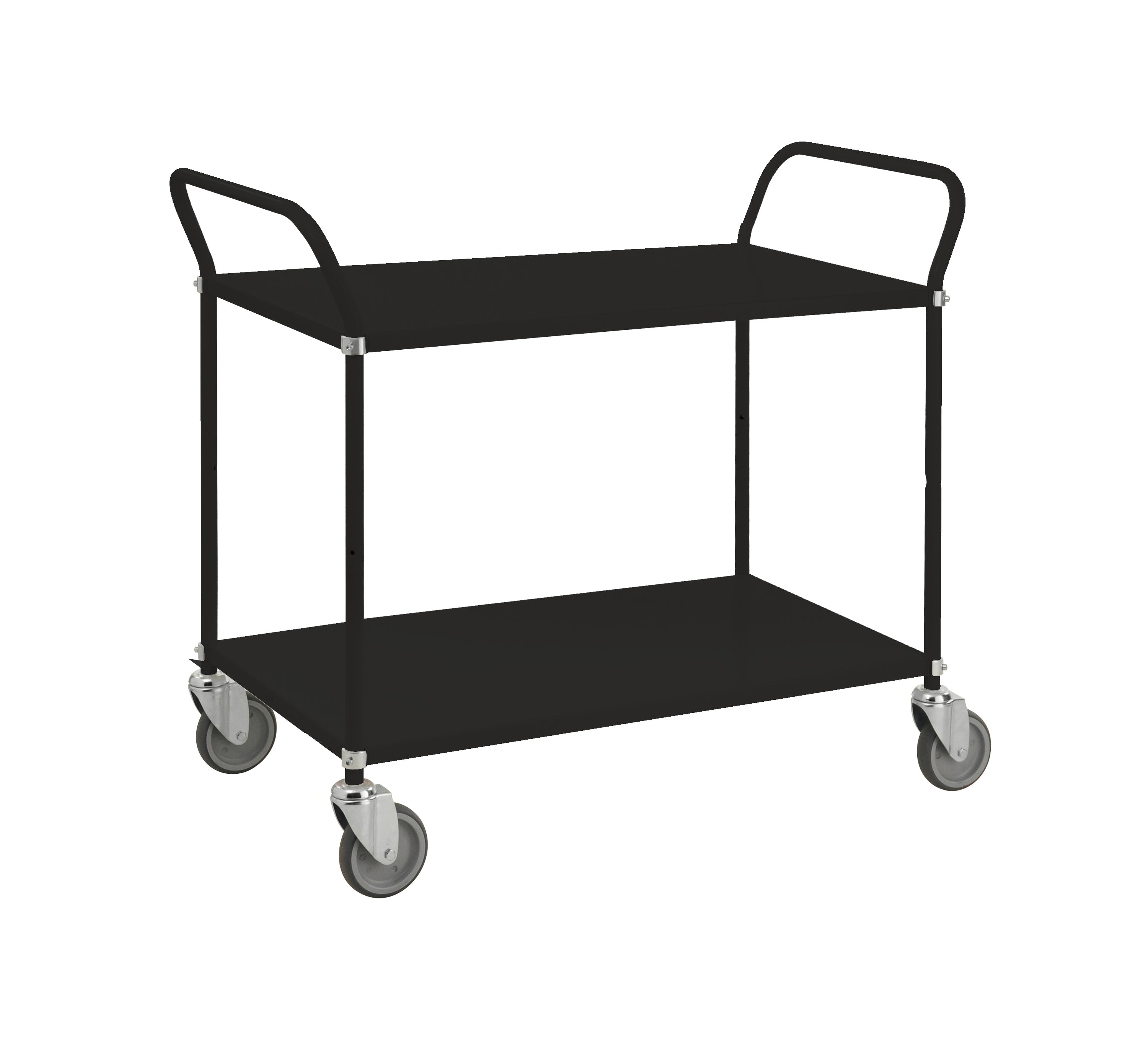 Trolley with colors held 2 shelves 1080x480x940 black - Kongamek