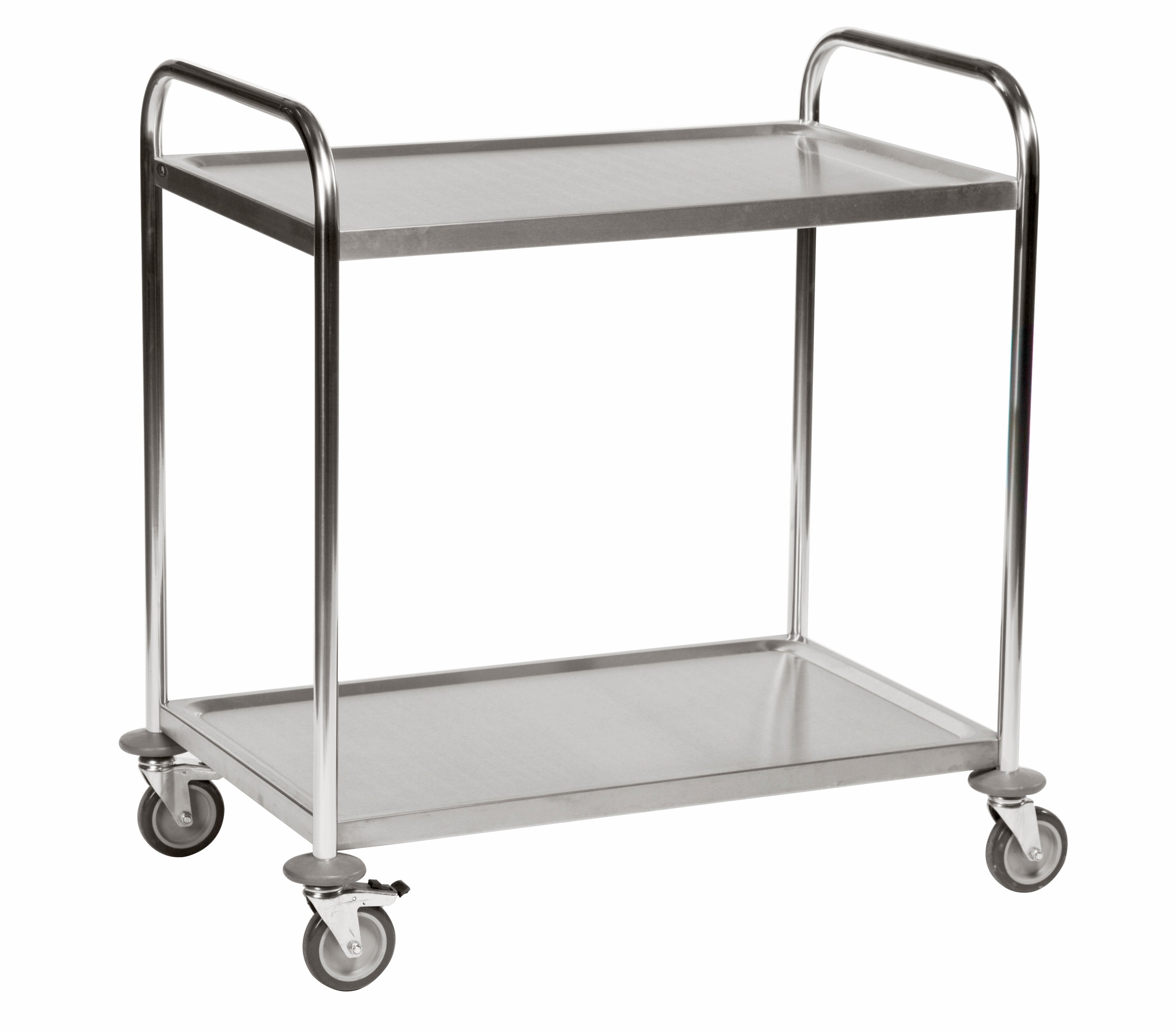 Stainless steel carts 4 swivel casters 2 with brakes 910 x 590 x 940 Kongamek