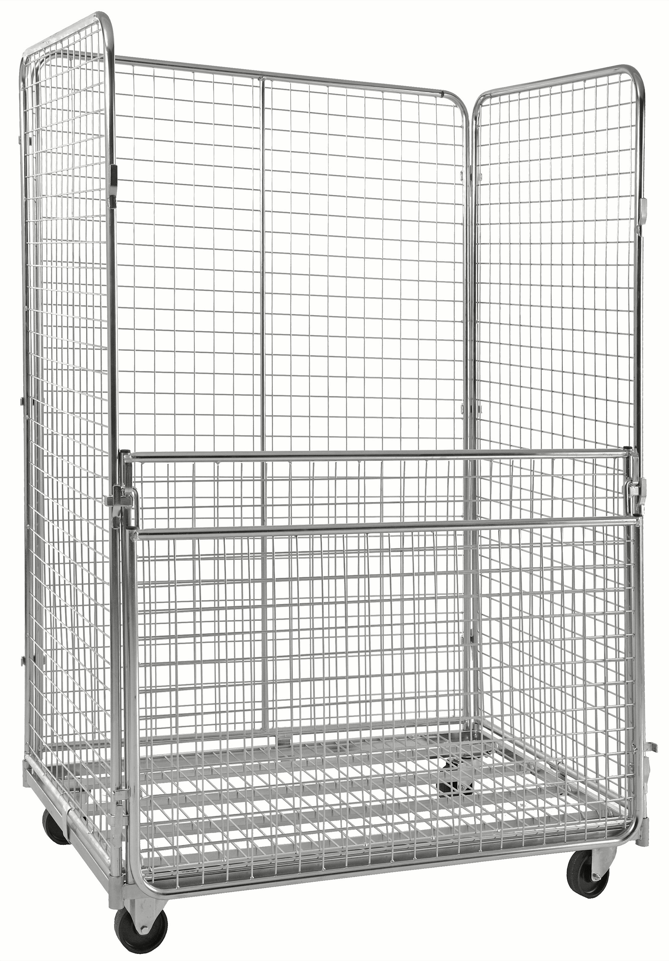 Roll container 4 walls and foldable removable gate Kongamek KM0170H4M10