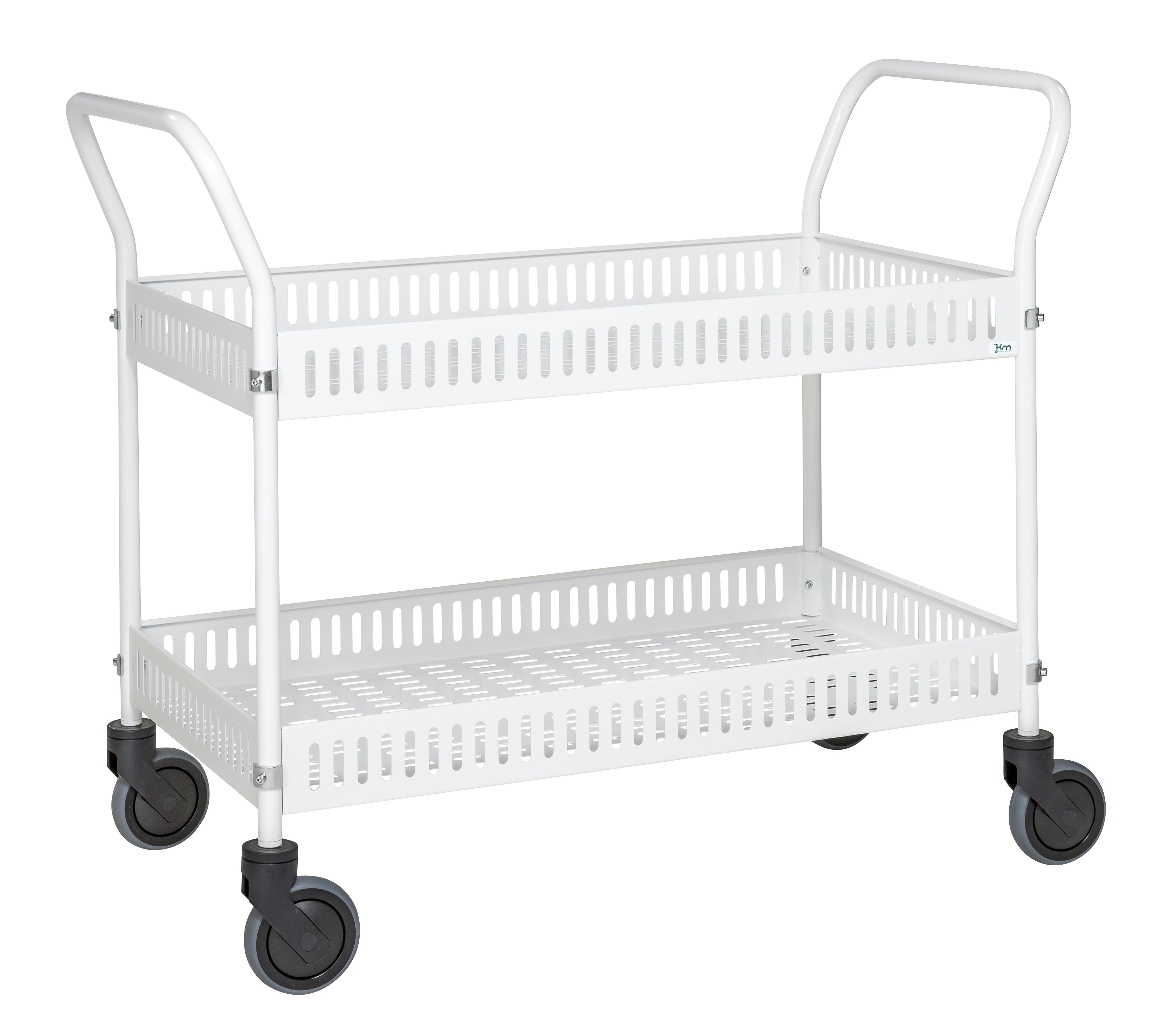 White Table trolley with side rail and brake KM4200B Kongamek