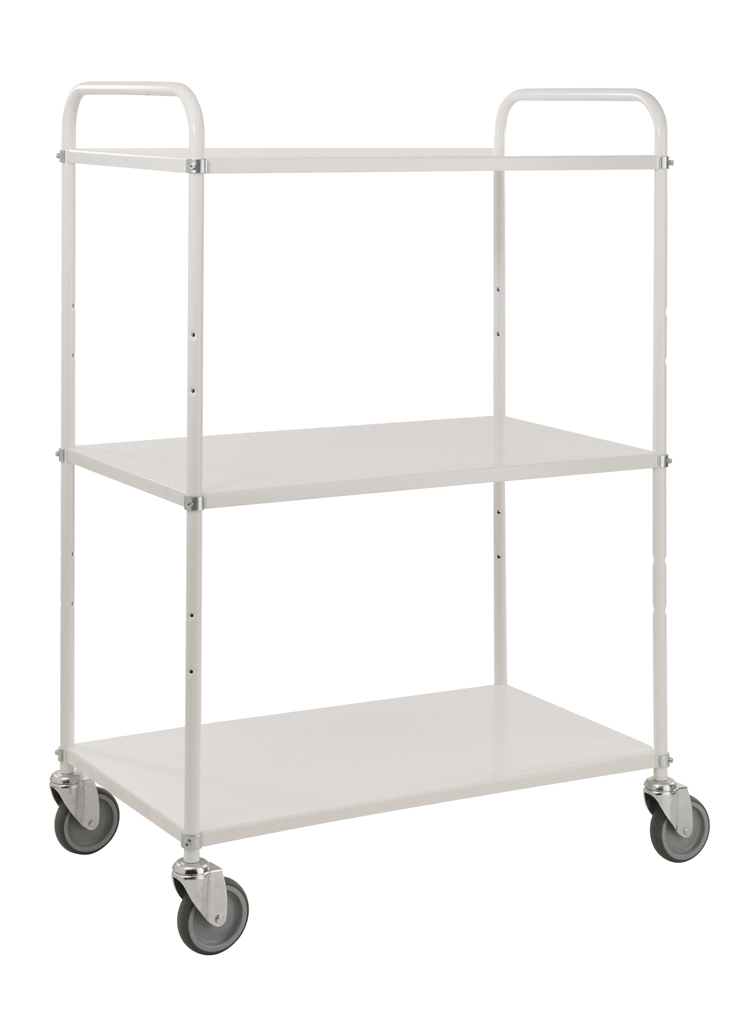 Light shelf White trolley with 3 shelves L x W x H (mm) 980 x 585 x 1445