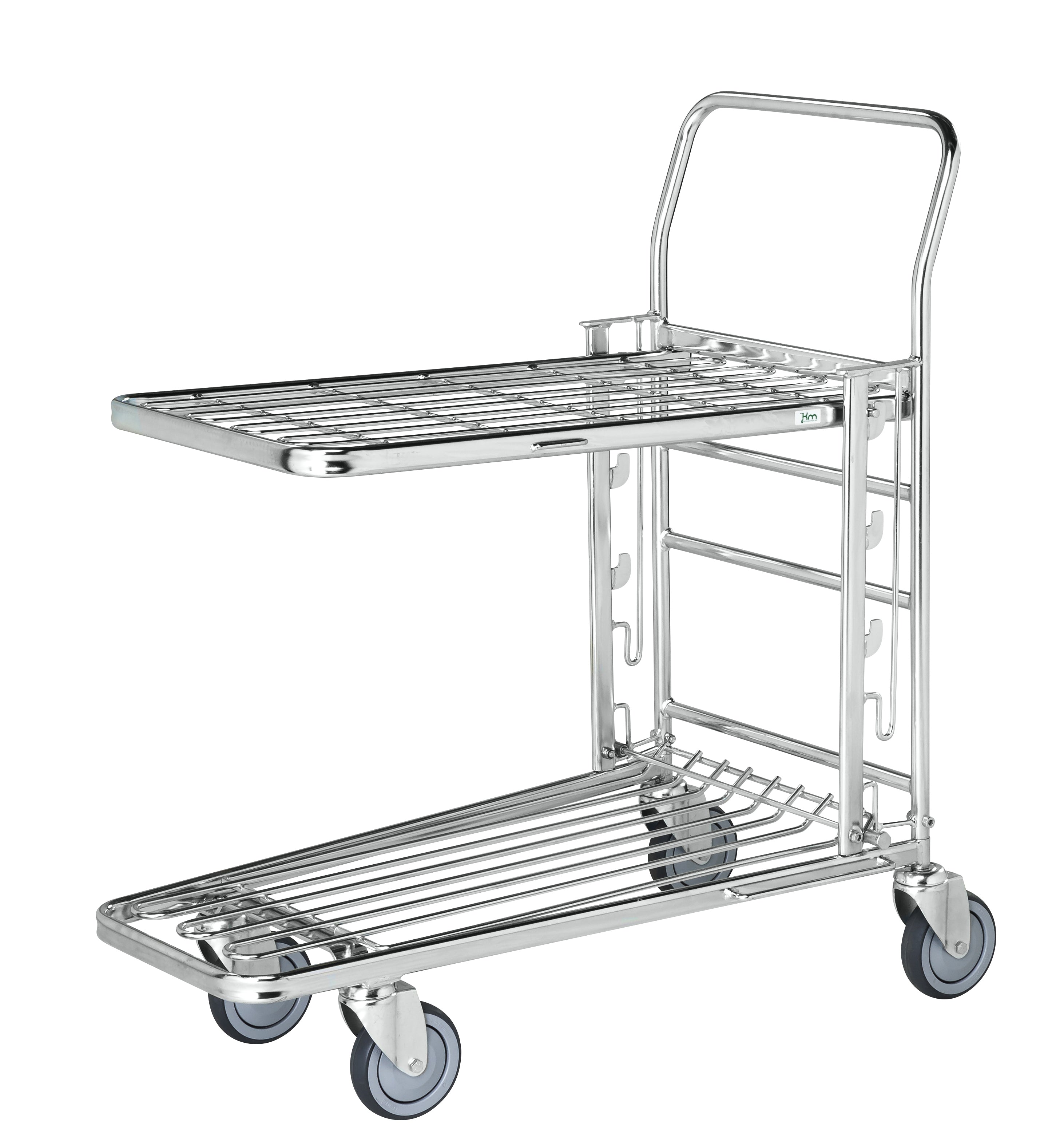 Stackable shopping container carts with high shelf KM4202-E3 460 580 710 mm