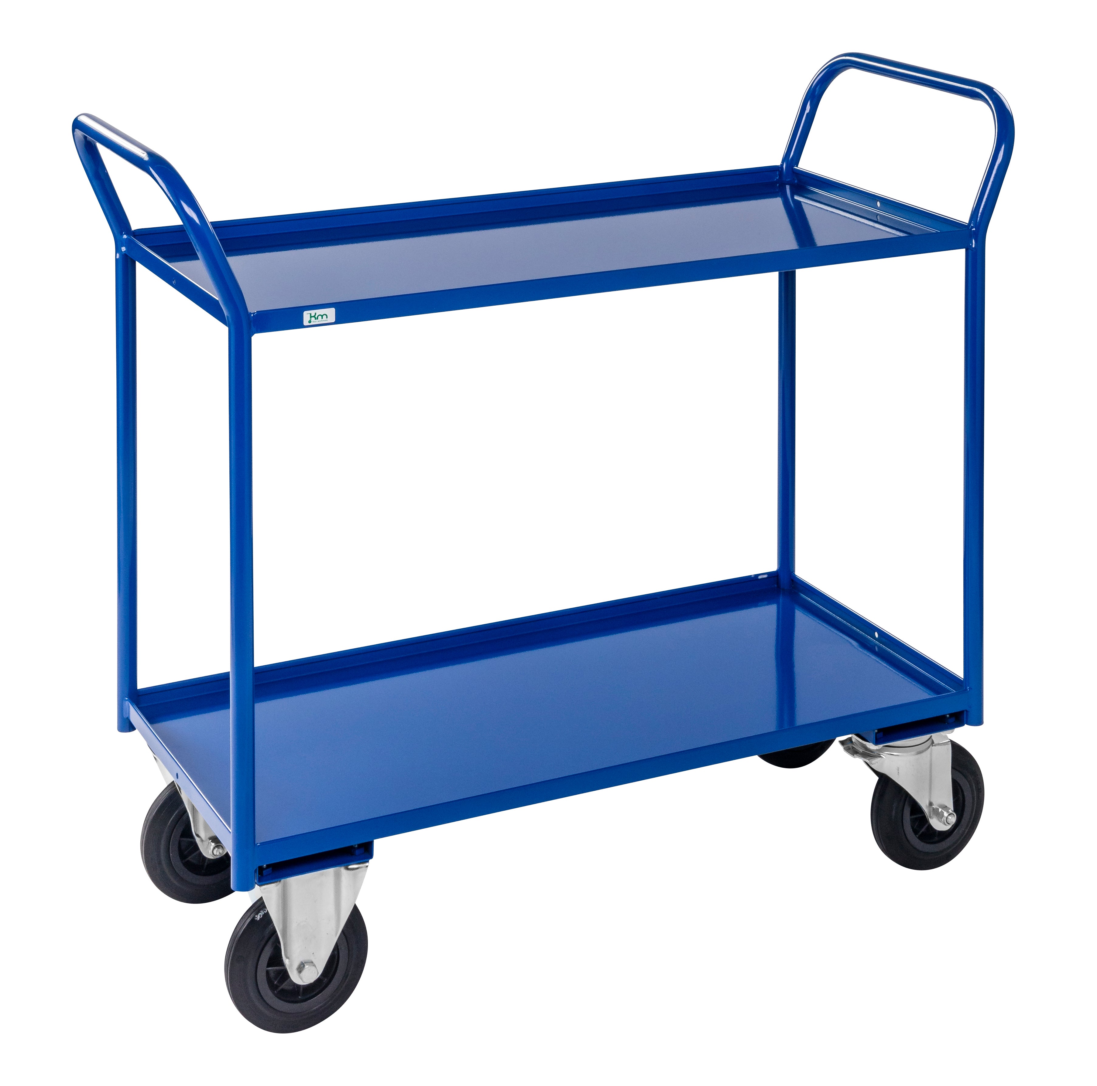 Shelf trolley 2 levels, fully welded Blue KM4133-B Kongamek