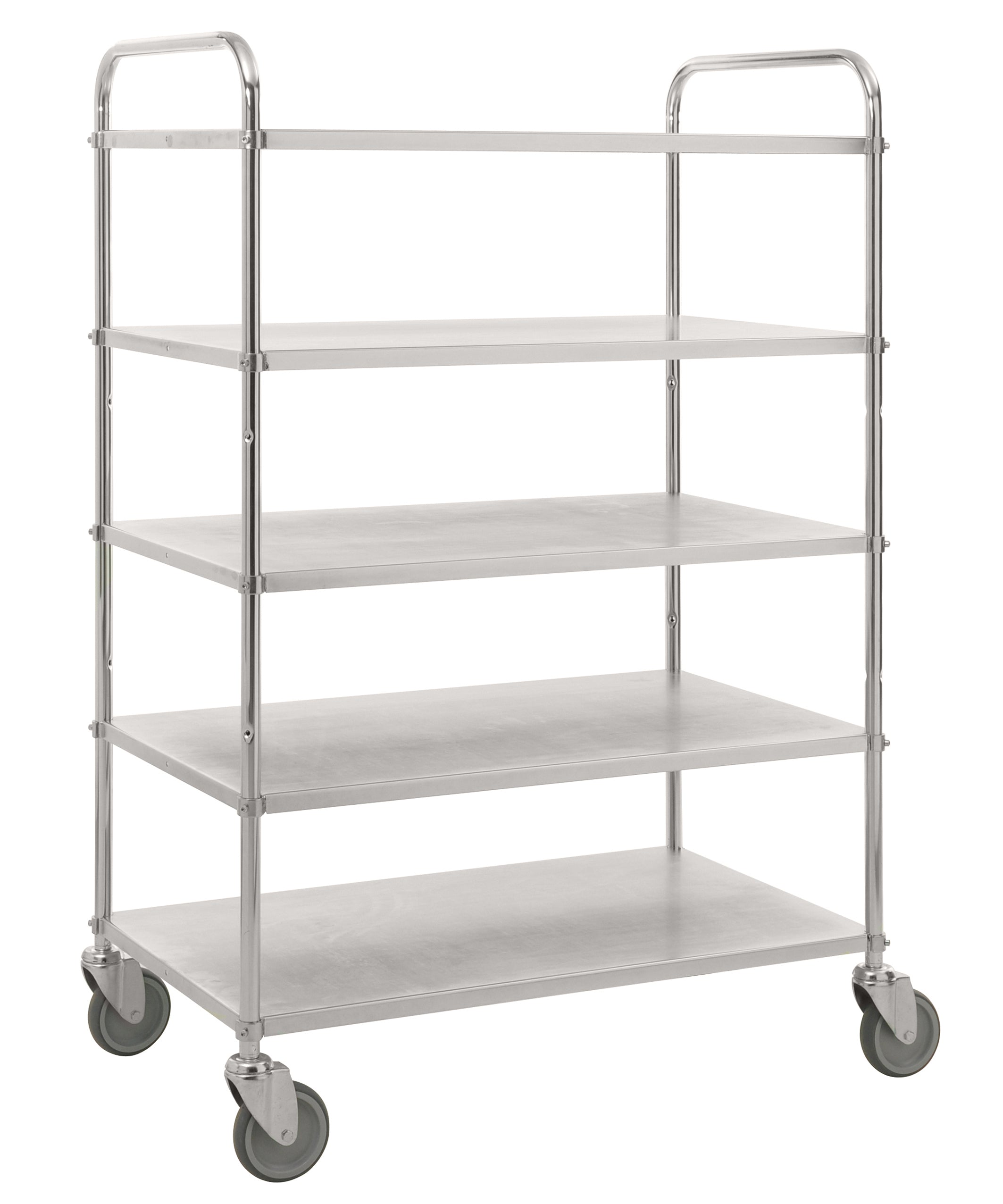 Tall sheet metal Electro galvanised trolley, 5 shelves LxWxH(mm) 980x585x1445