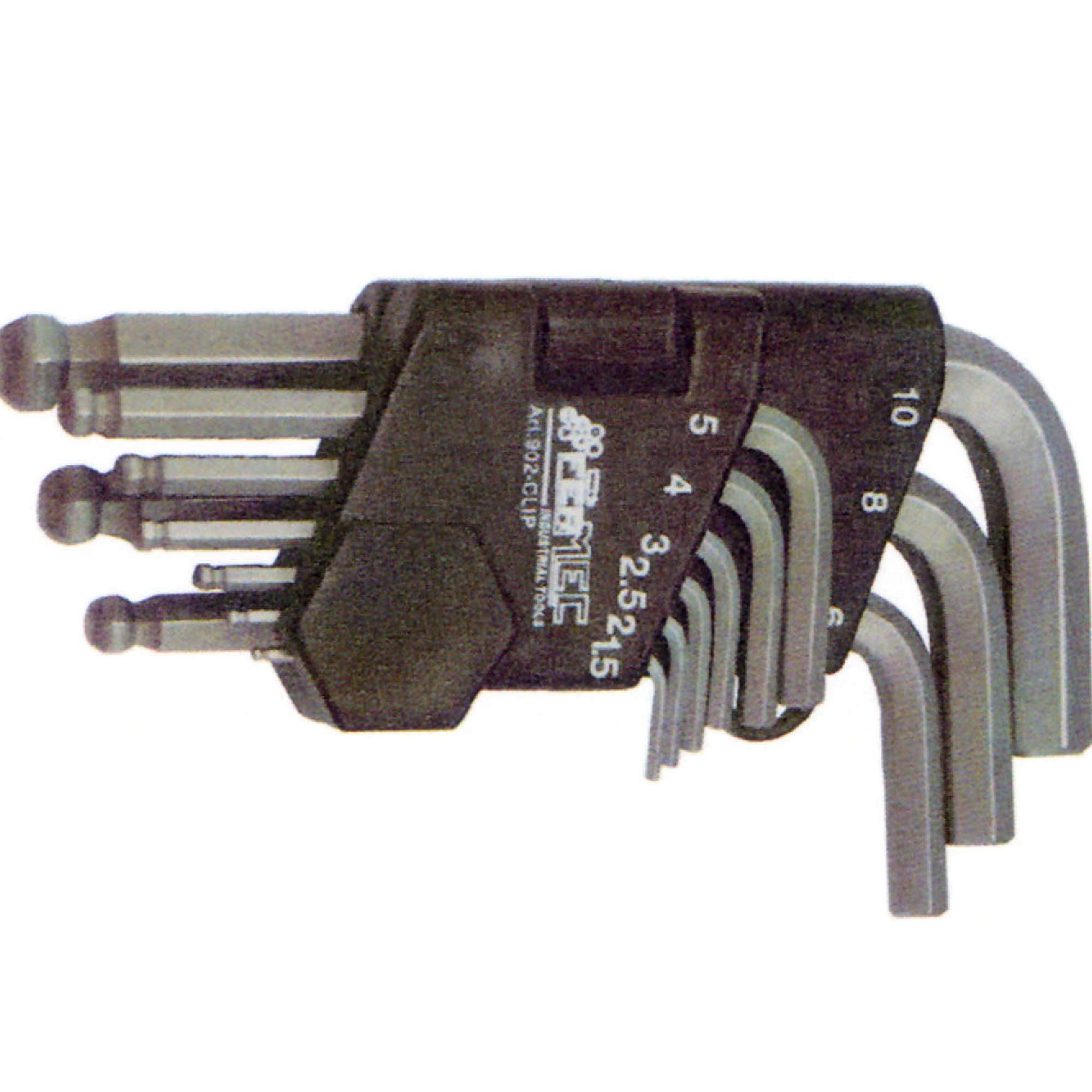 Series 9 short hex keys with spherical end - Fermec 902-CLIP