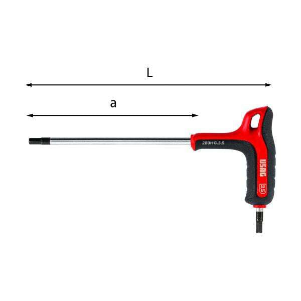 Hexagon socket spanner with bimaterial handle art. 280 HG 4 - U02801394 - Usag