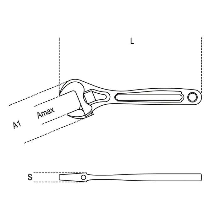 L.250mm Adjustable wrenches with scales chrome-plated - 111G Beta
