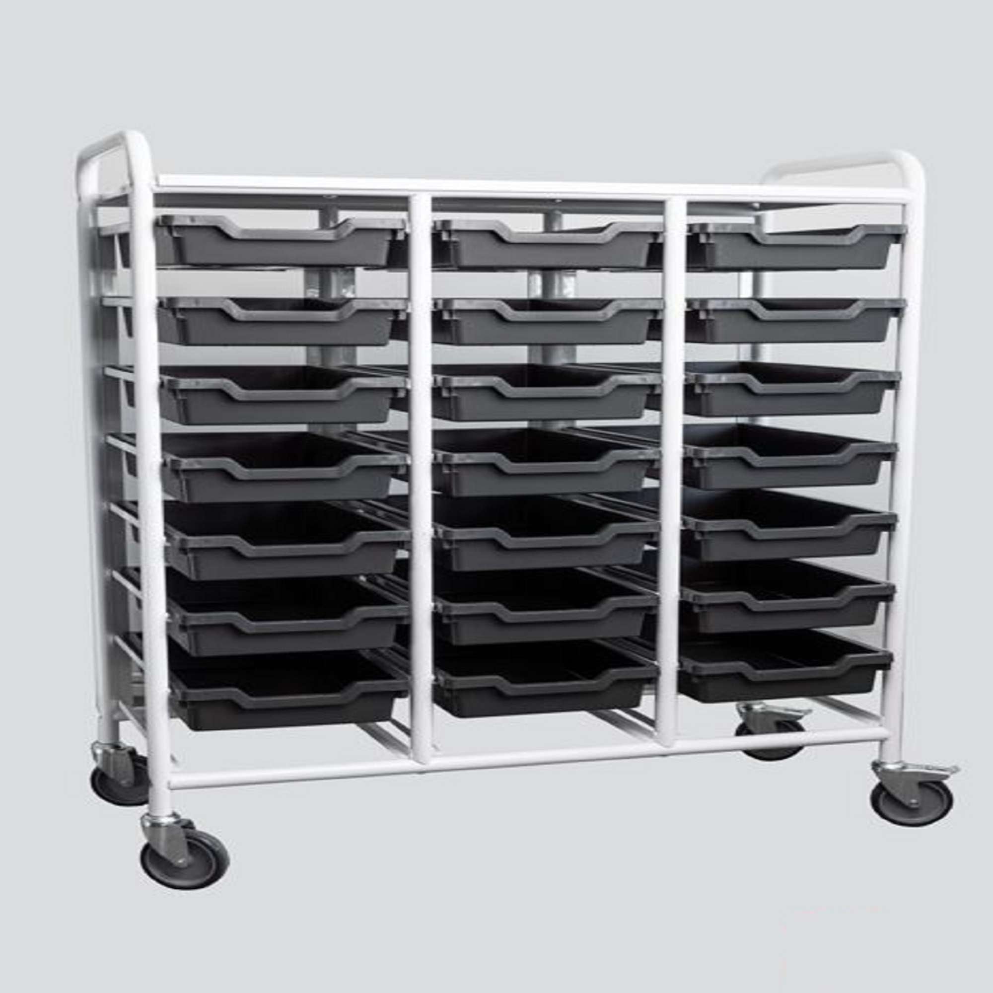 White Bin trolley with brake, L x W x H (mm) 950 x 420 x 1205 - Kongamek