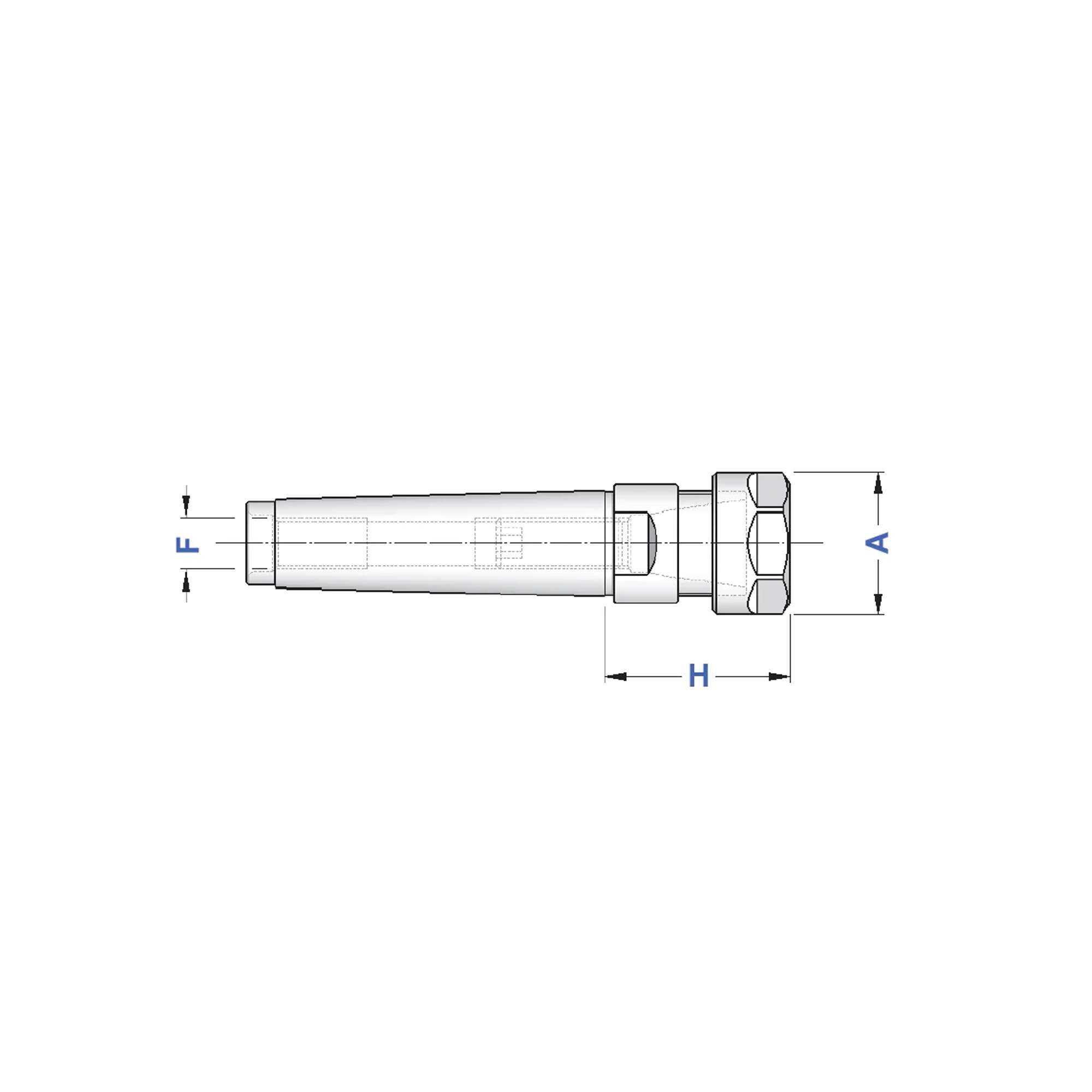 Clamp holder ER clamp holder with thread, hexagonal ring CM 2 A - Gait 8622 H 42