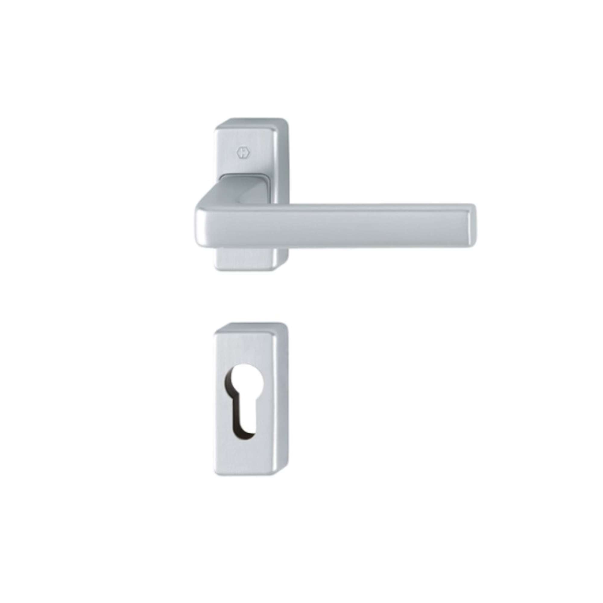 Dublin F94-1 aluminum satin chrome rosette handle and spout Hoppe 3665614