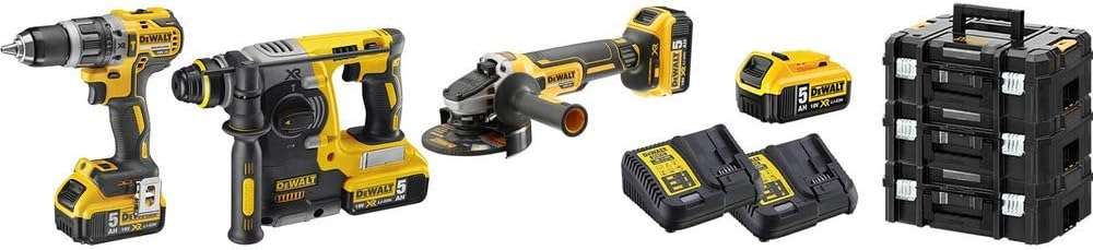 Dewalt kit cordless drill/driver/grinder 4-batteries, 2 charger DCK353P4T