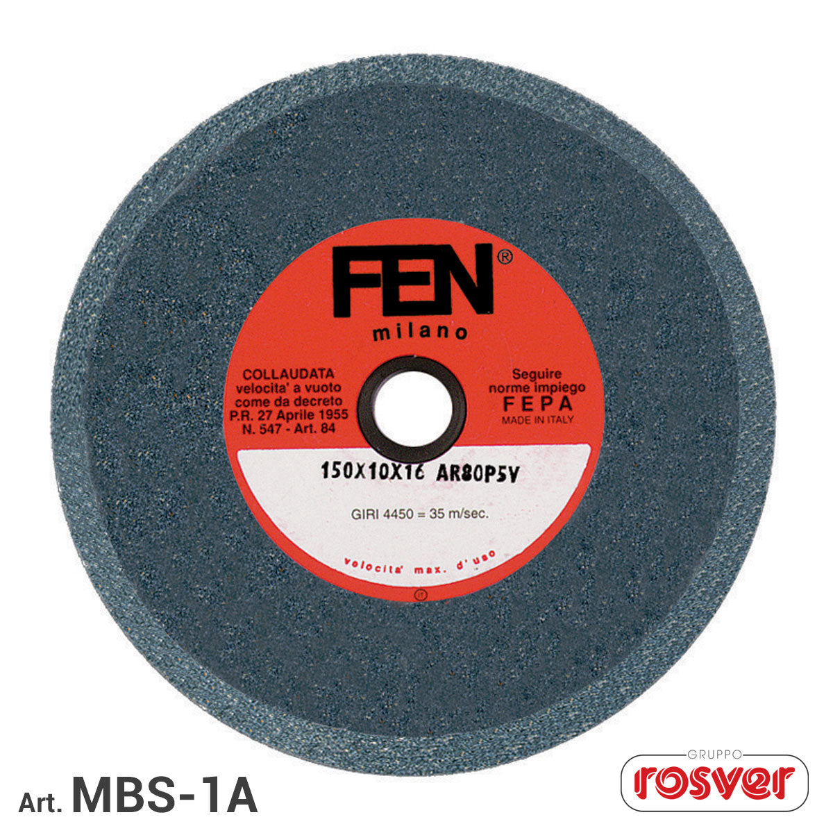 Pink Corundum Bevel Grinding Wheel - Rosver - MBS D.200x7x20 Conf.3pz