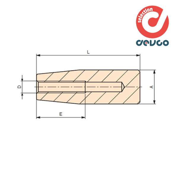 Cylindrical knob mc/28x85 m10 6136035 - Gamm