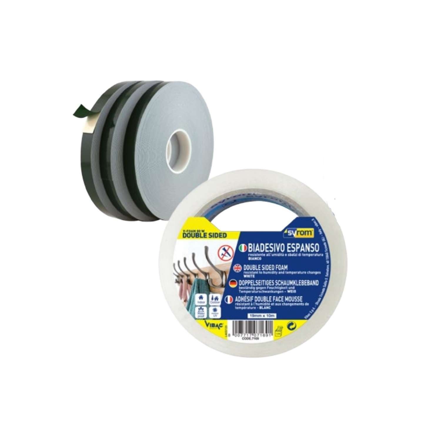 Expanded double-sided tape white - Syrom