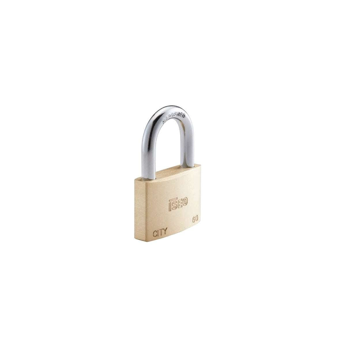 Satinized brass one-piece long arc padlock 40mm - ISEO