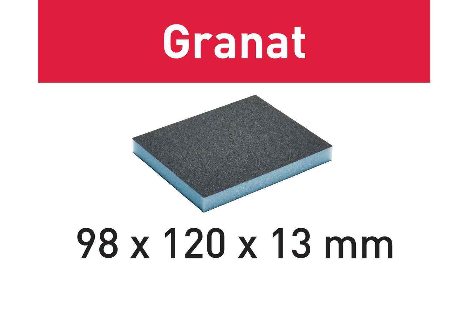 Abrasive sponge 98x120x13 GR. 60/120/220 GRANAT - 201112