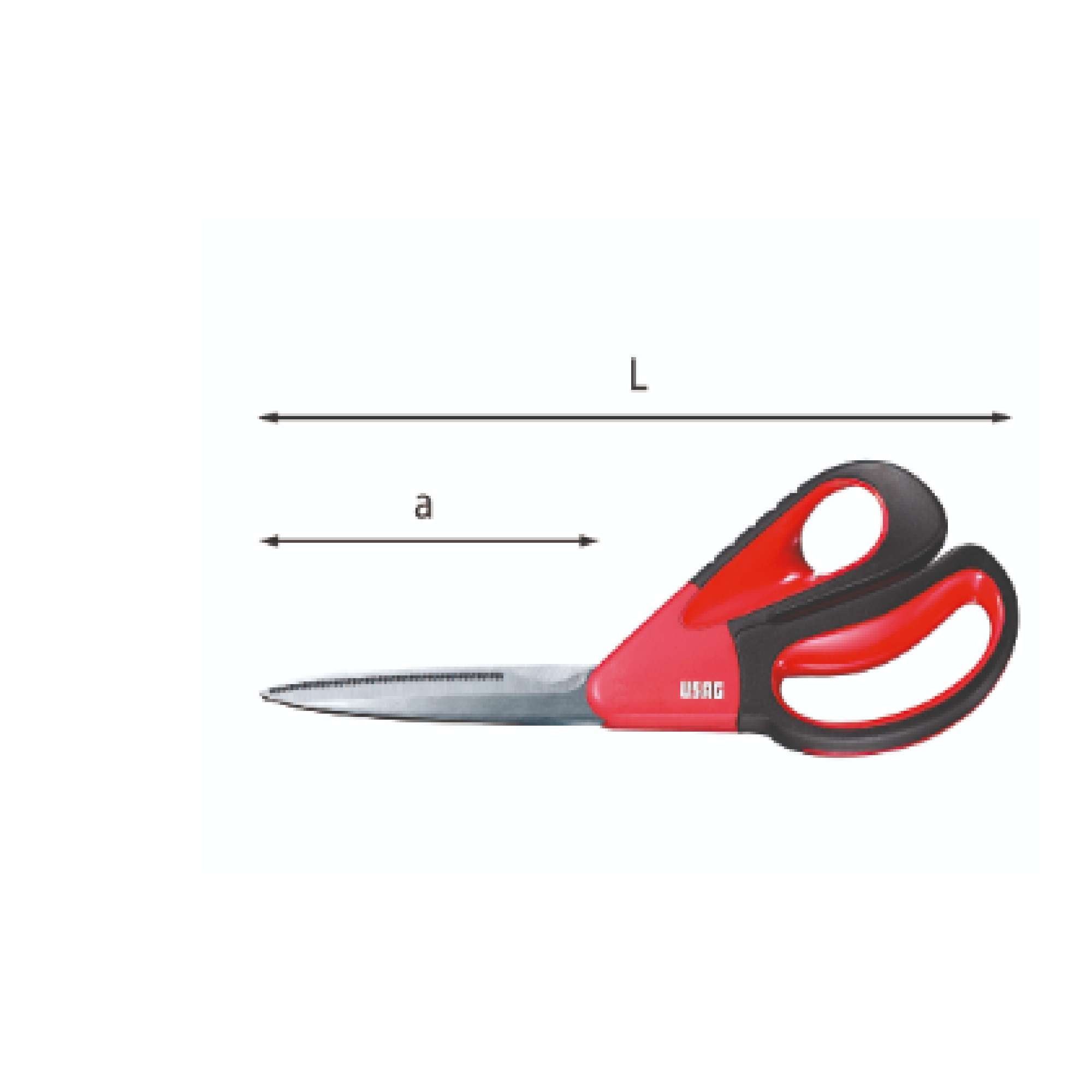 Multipurpose scissors with micro serrated non-slip stainless steel blade - Usag 210 C