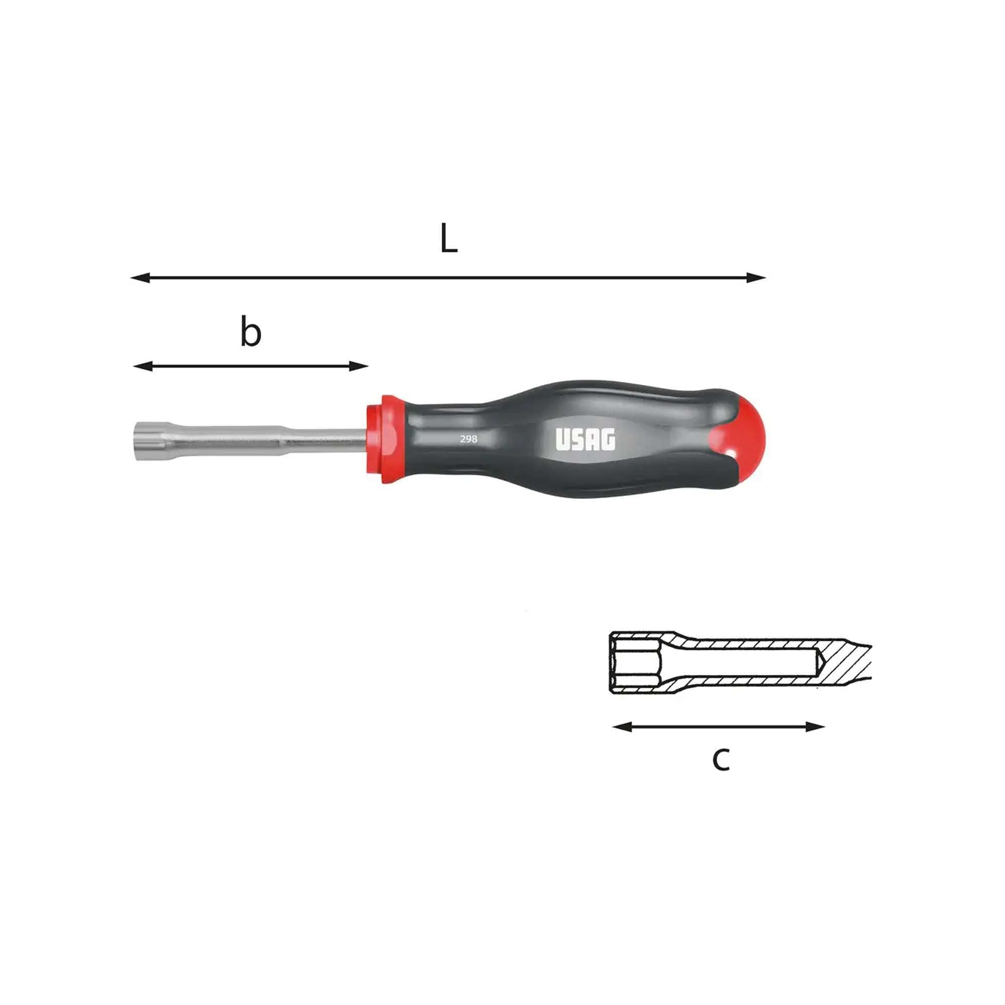 Hexagonal socket spinners with grip - Usag 298