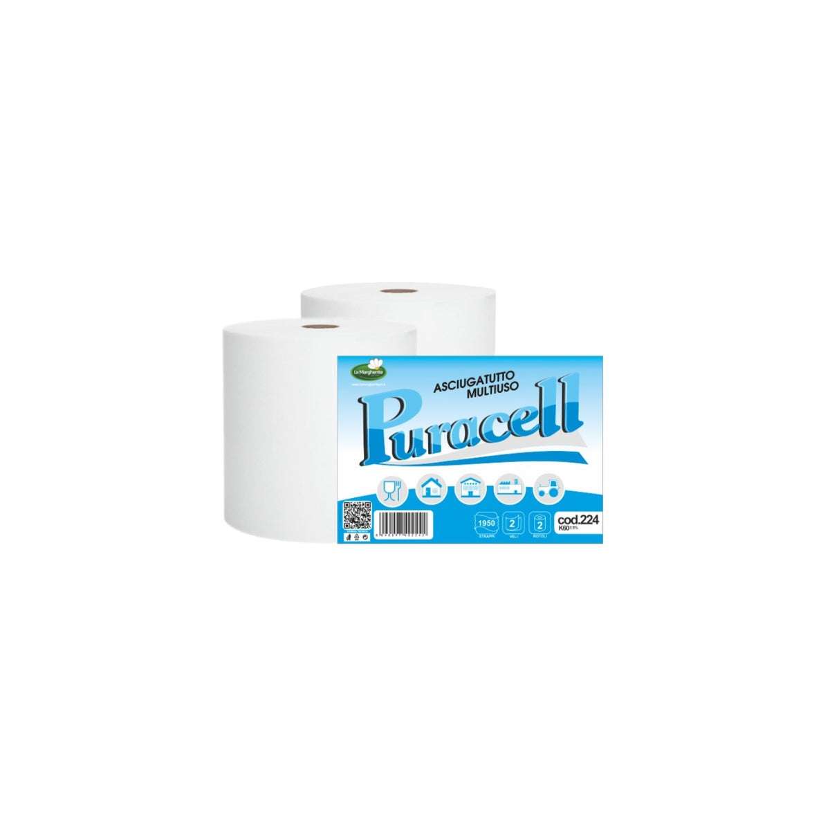 Pair of kitchen towel rolls 2000 tears Puracell - Le Margherite K60