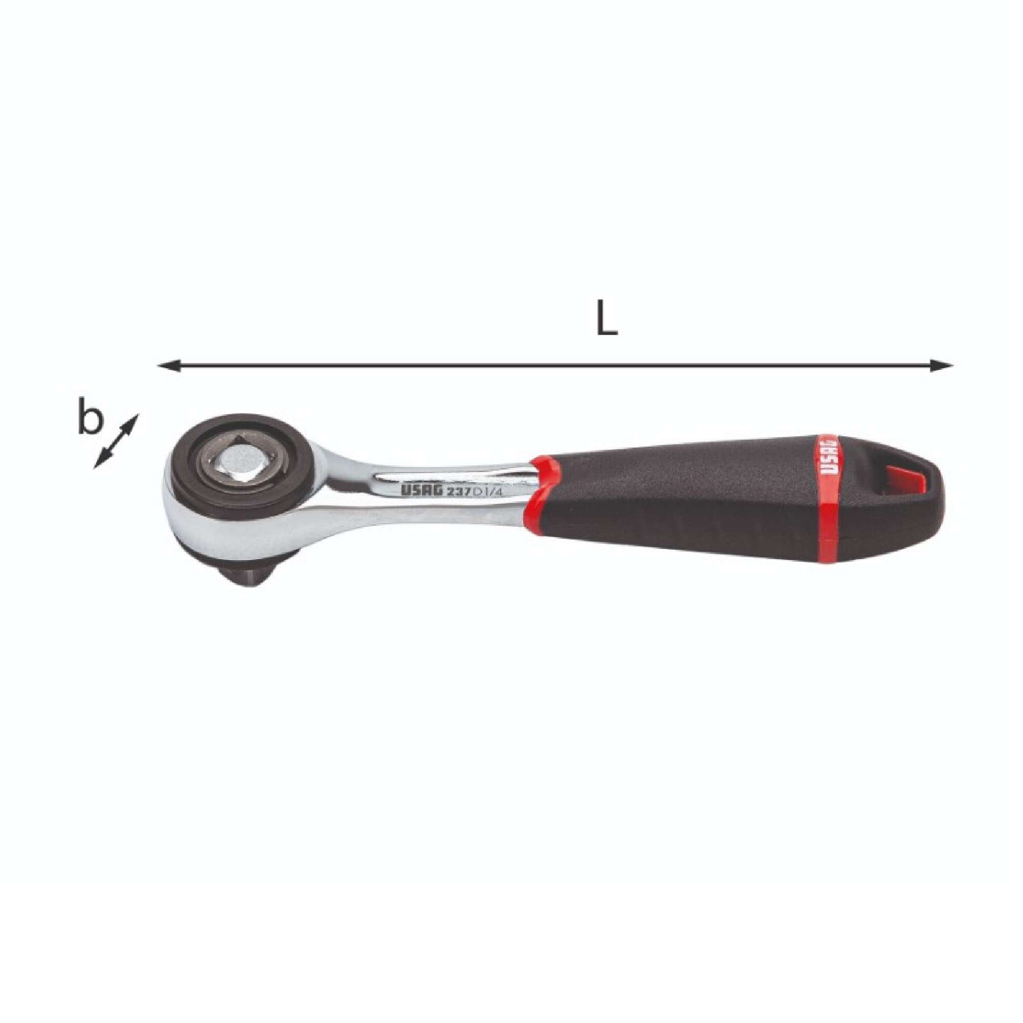 Ratchet with sliding operating square 121mm - Usag 237 D 1/4 U02370052