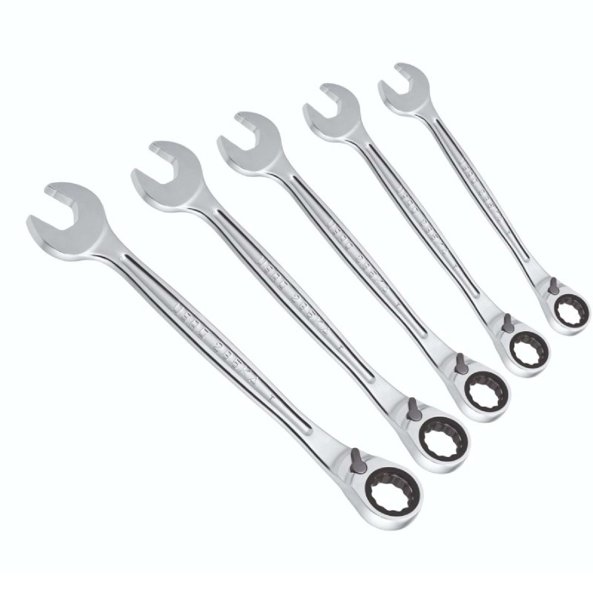 Set of 5 ratchet combination wrenches with retaining ring - Usag 285 KA/SE5 U02856074