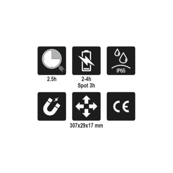 Rechargeable LED jointed lamp swivelling 180 700 Lumen - 1838S Beta