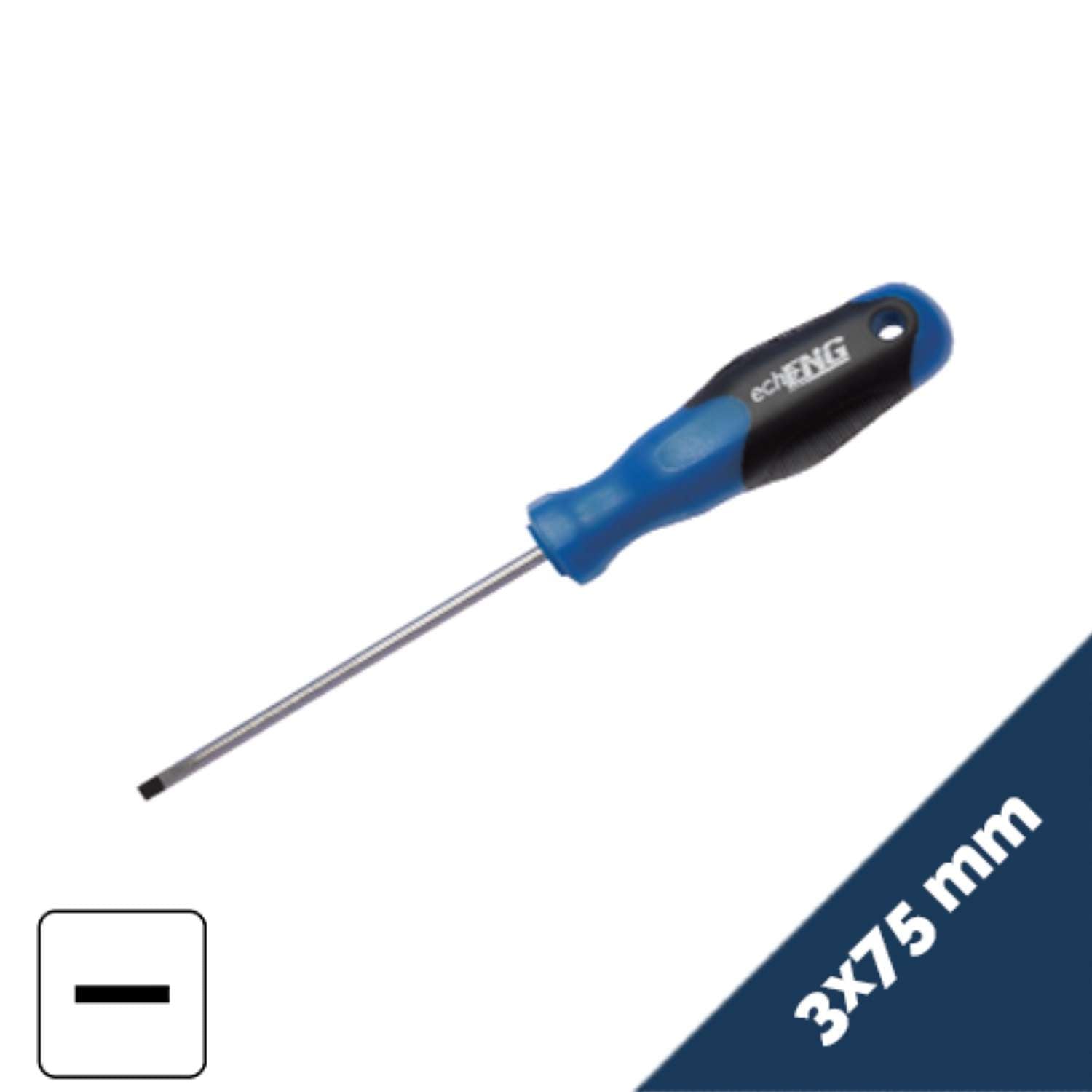 Screwdriver anti-slip handle for electricians, flat 3x100mm -UM 10 E(075-100)