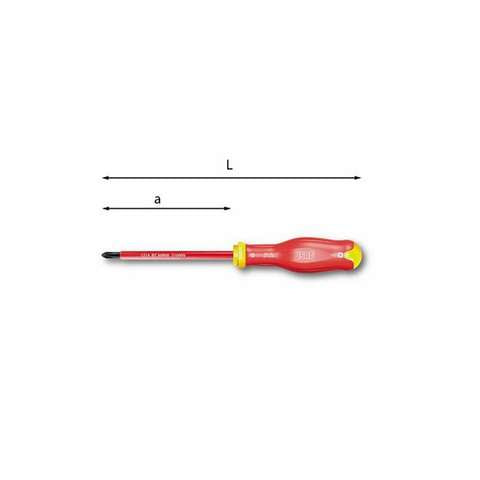 L. 245mm Screwdriver for Phillips screws 2x125 1000V - Usag 091 PH