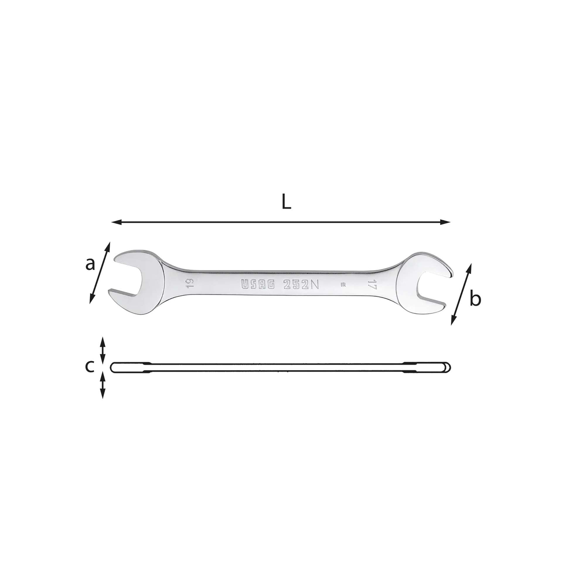 Double ended open jaw wrenches (46x50-50x55) - Usag 252 N