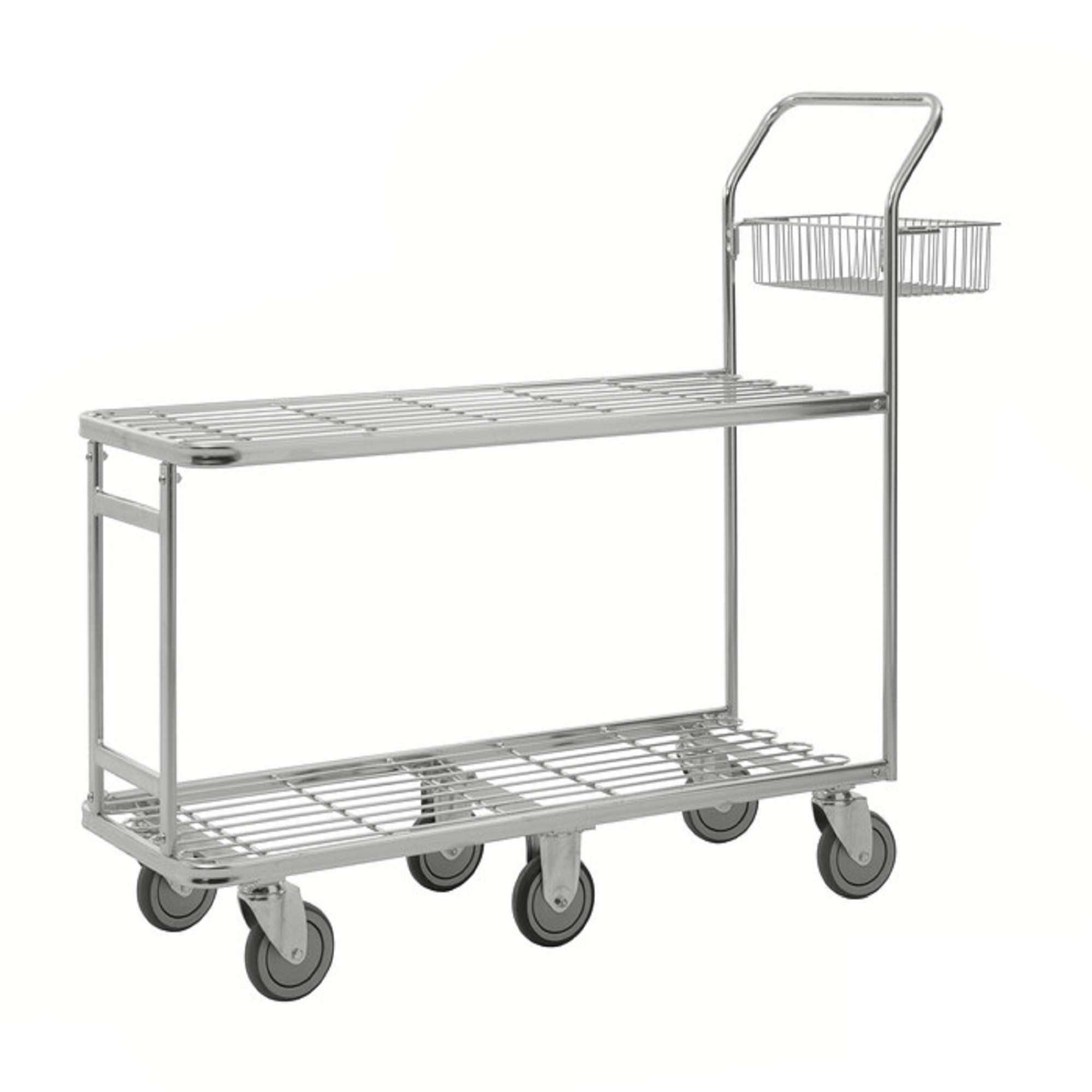 Large shop trolley with brake, 400kg capacity L x W x H (mm) 1320 x 430 x 1120