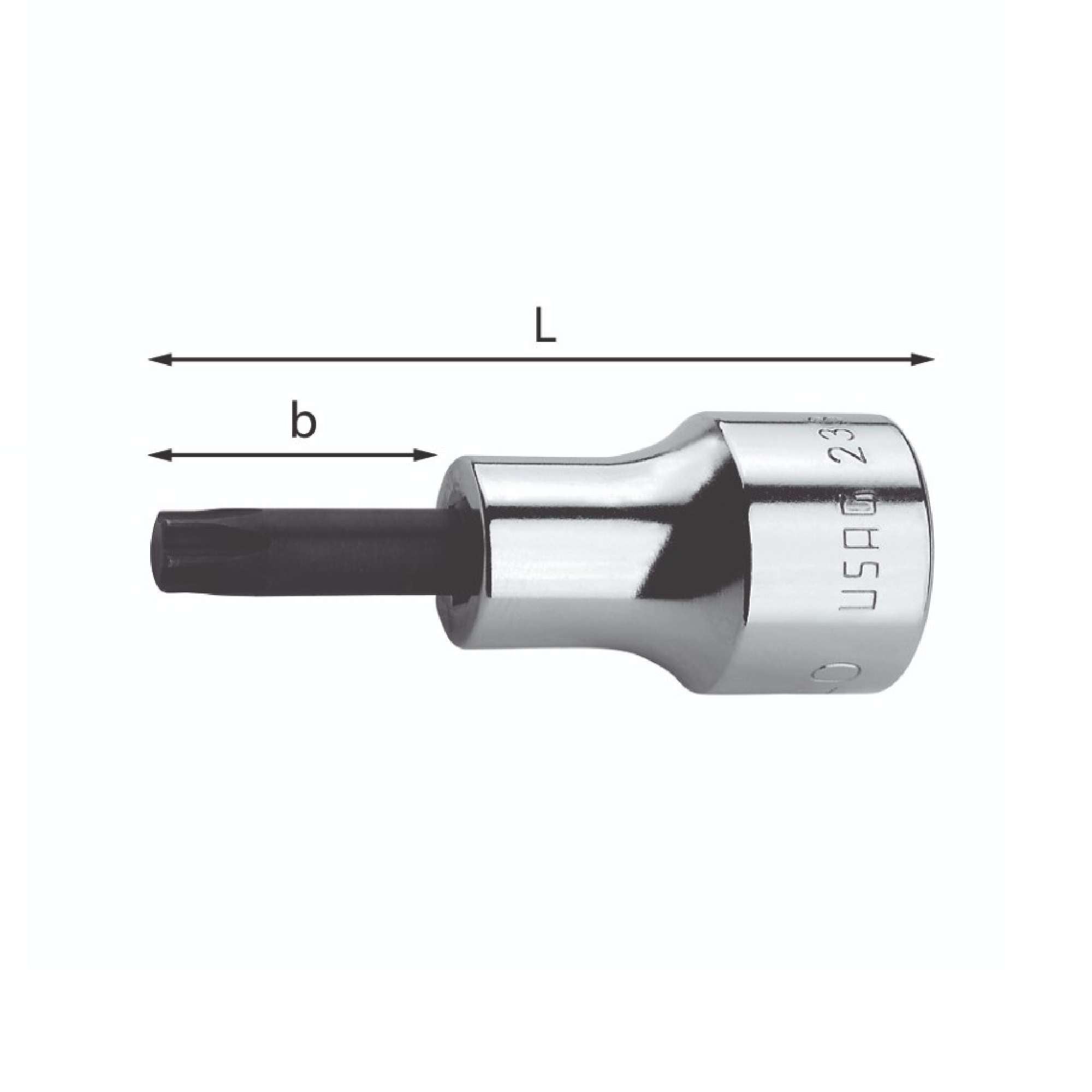 Socket wrench for screws with Torx impression - Usag 233 1/2 NTX