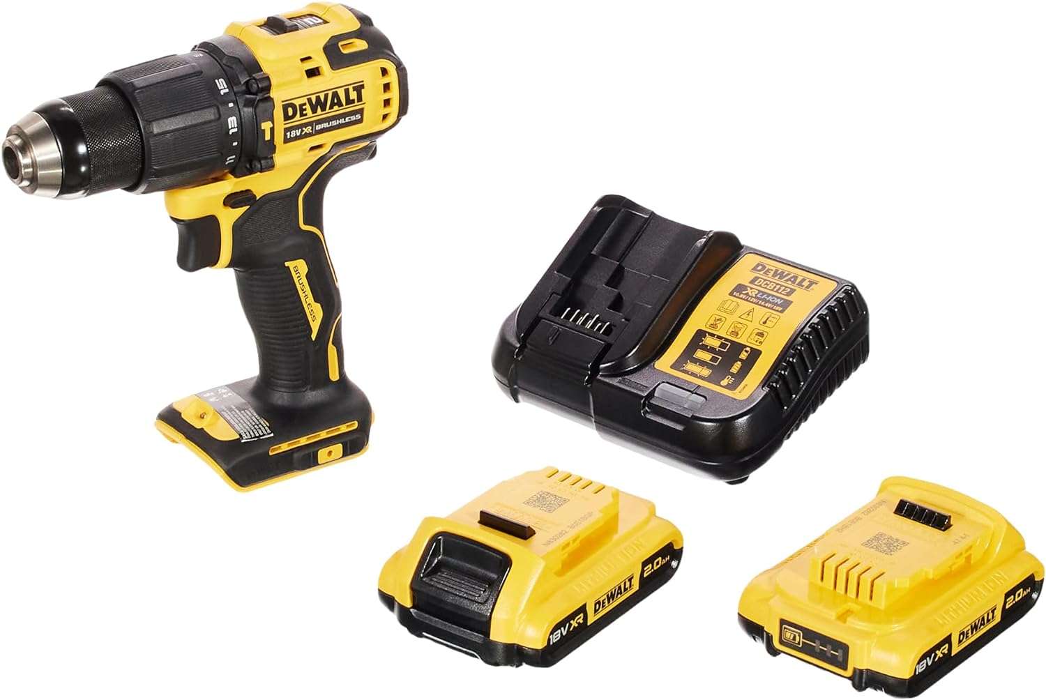 Hammer drill driver with 2 x 2.0Ah batteries - Dewalt DCD709D2T-QW